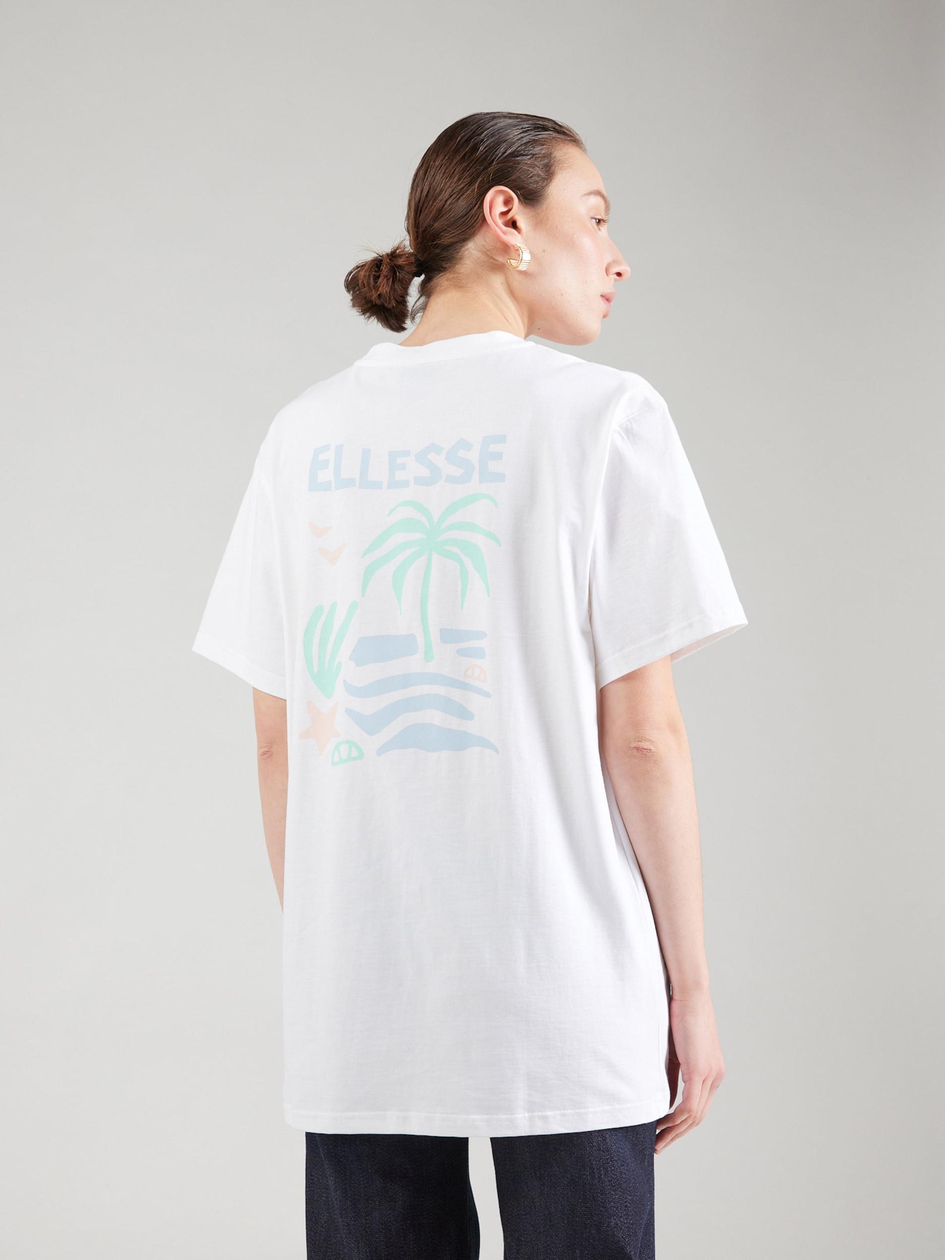 ELLESSE Majica 'ROCKLEY' bež / pastelno modra / svetlo zelena / bela