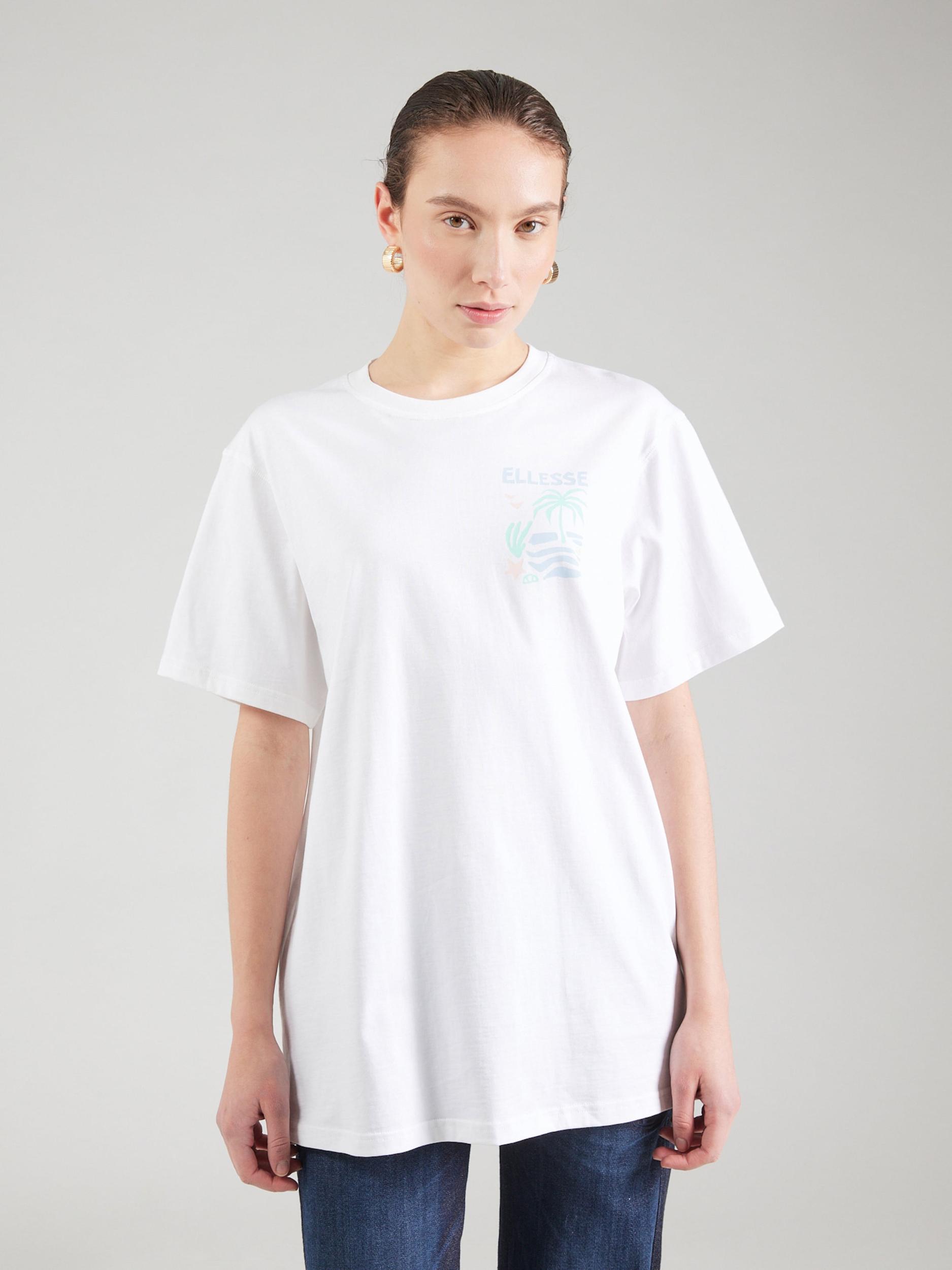 ELLESSE Majica 'ROCKLEY' bež / pastelno modra / svetlo zelena / bela