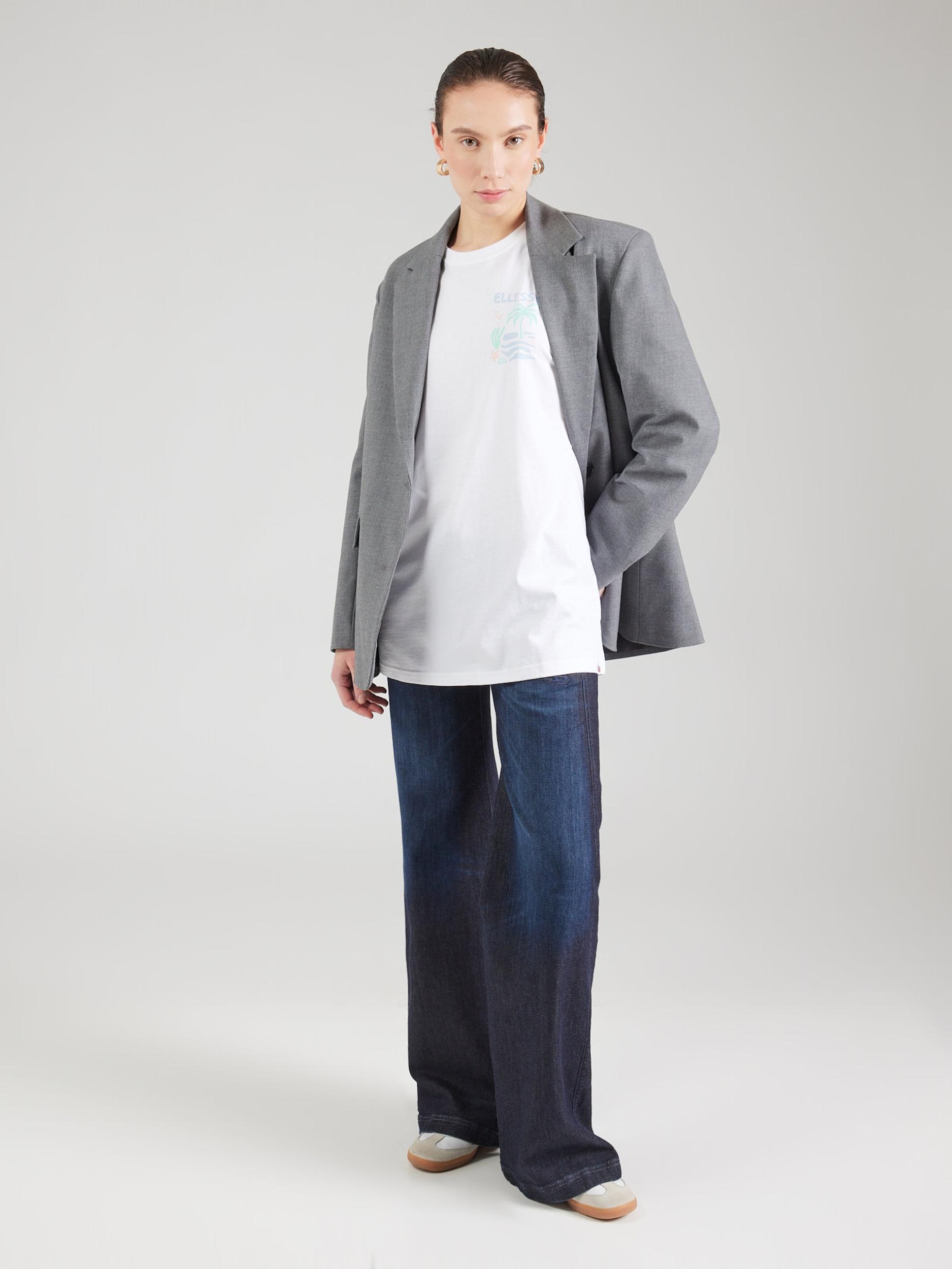 ELLESSE Majica 'ROCKLEY' bež / pastelno modra / svetlo zelena / bela