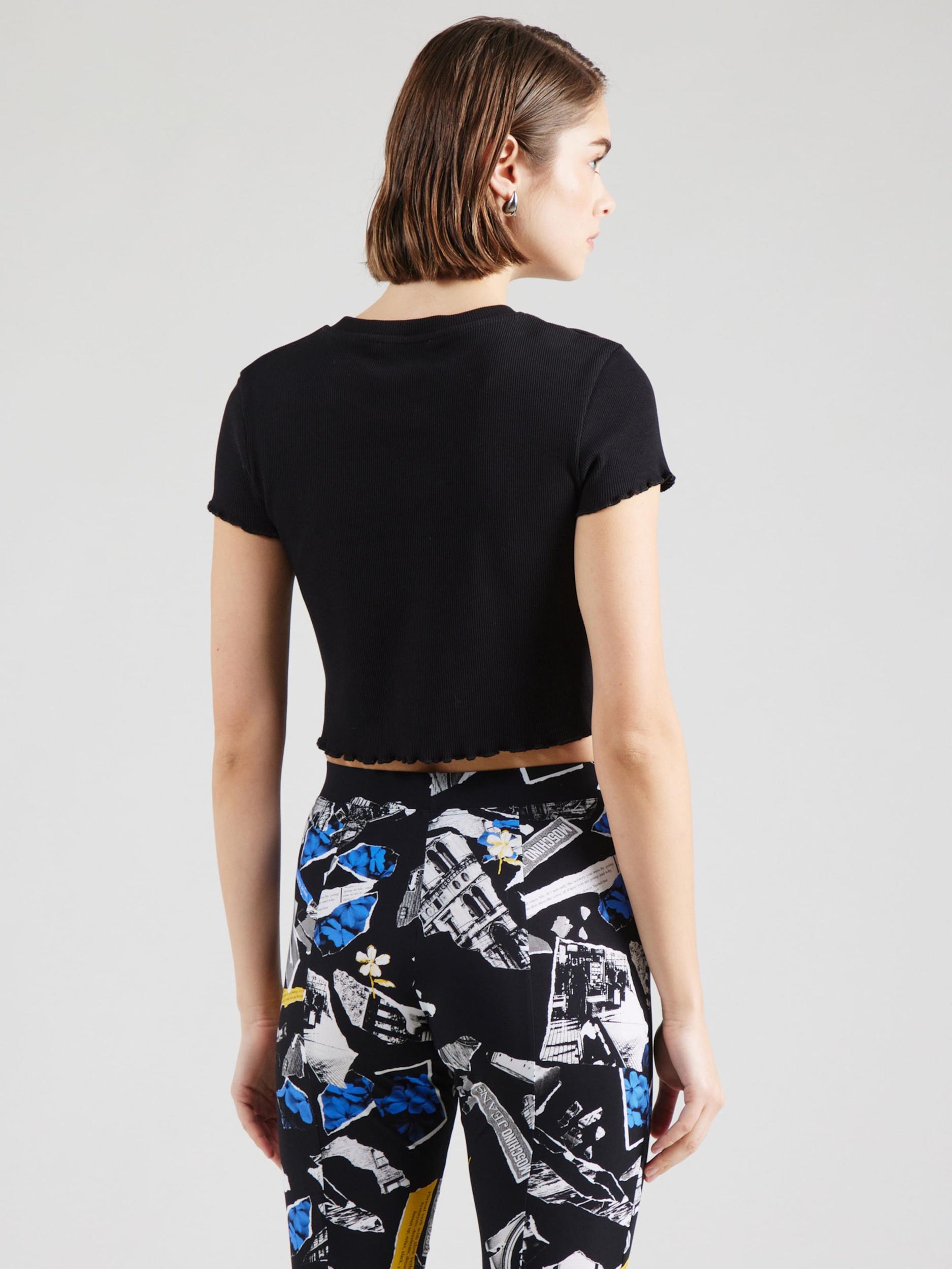 Moschino Jeans Majica črna / bela