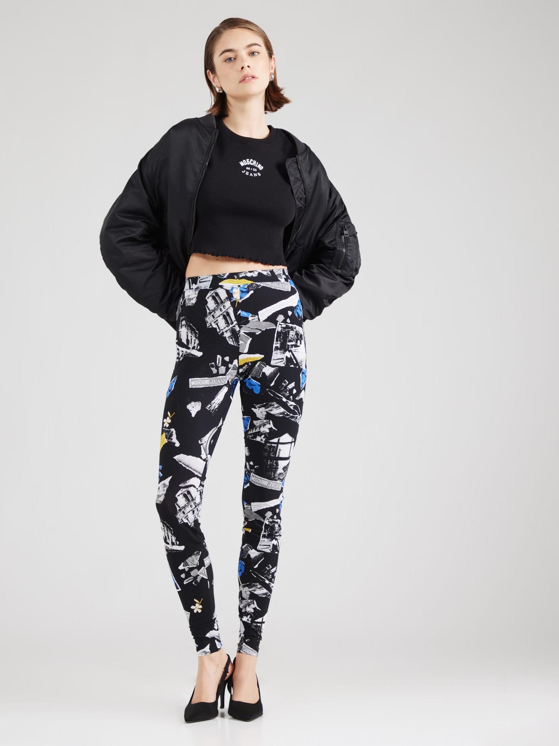 Moschino Jeans Majica črna / bela