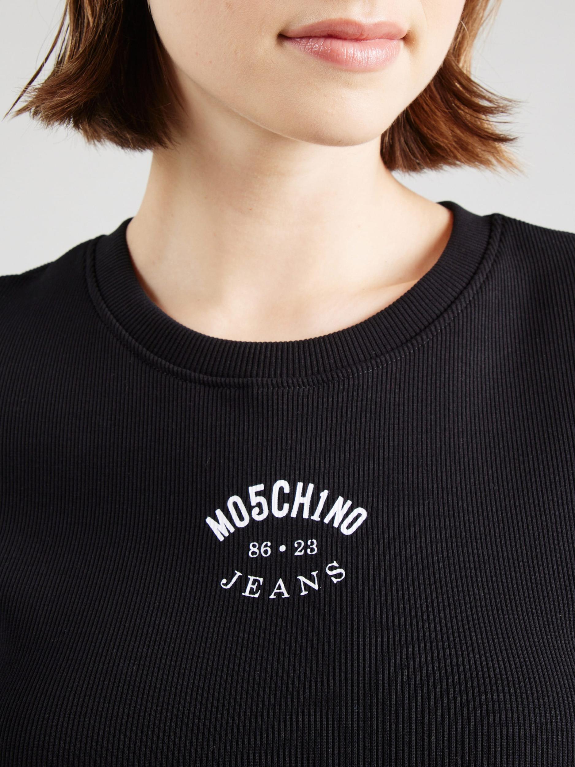 Moschino Jeans Majica črna / bela