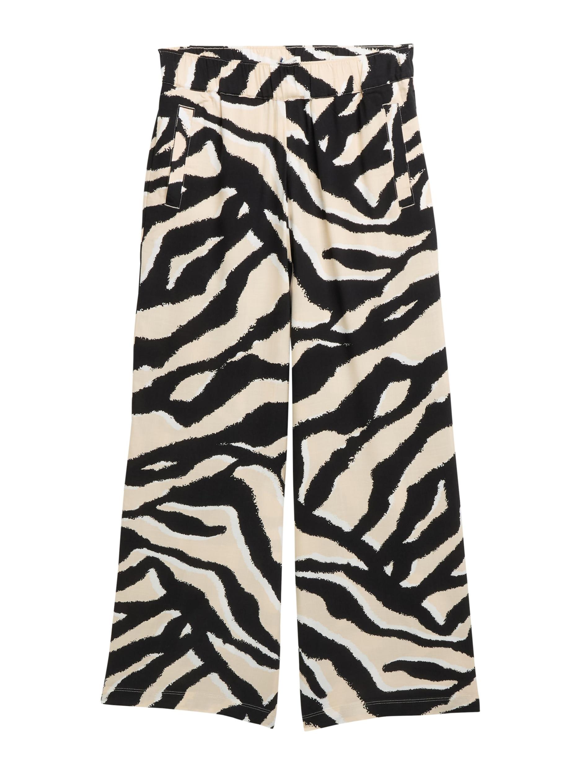 TOM TAILOR Hlače kremna / črna