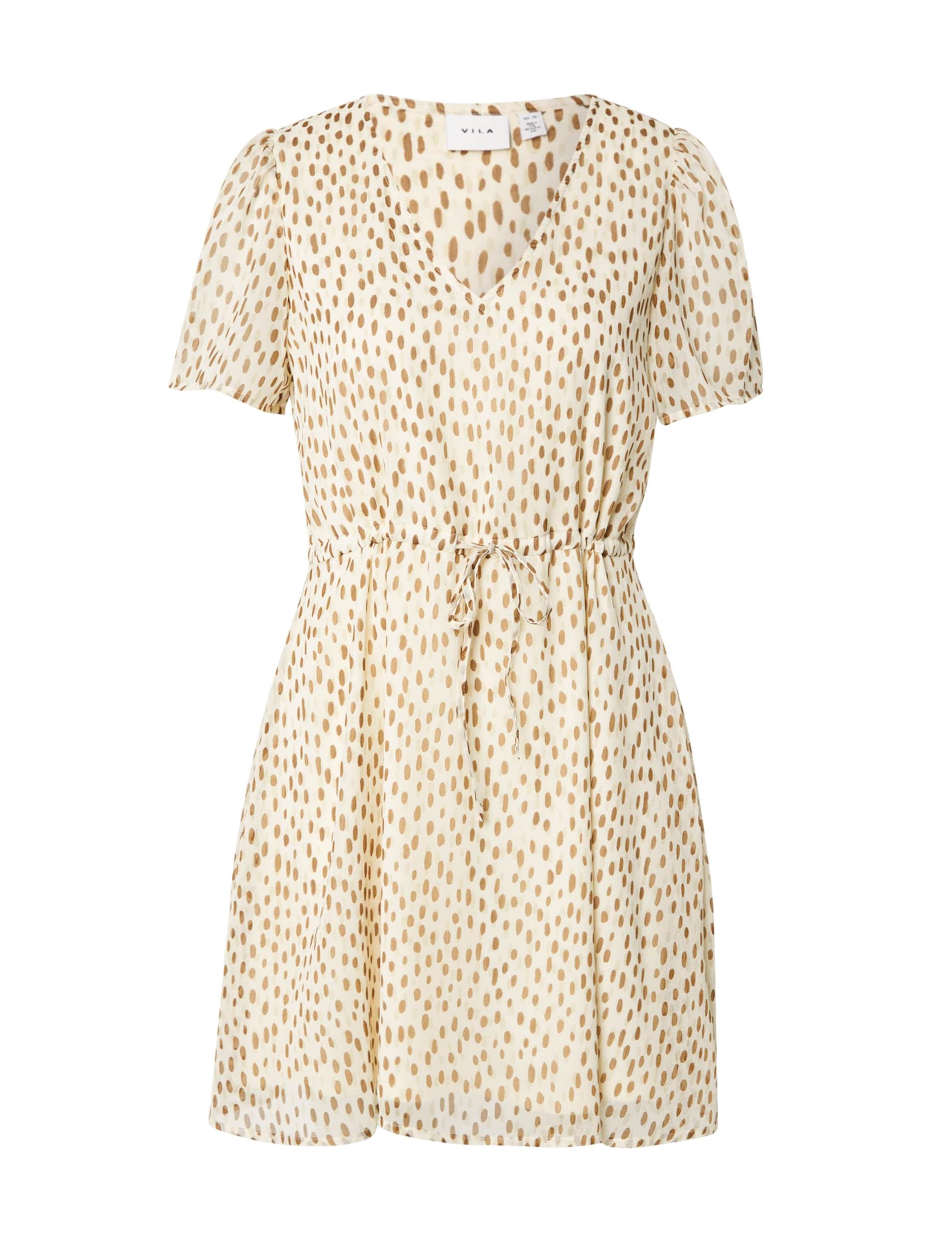 VILA Obleka 'VIFalia' kamela / ecru