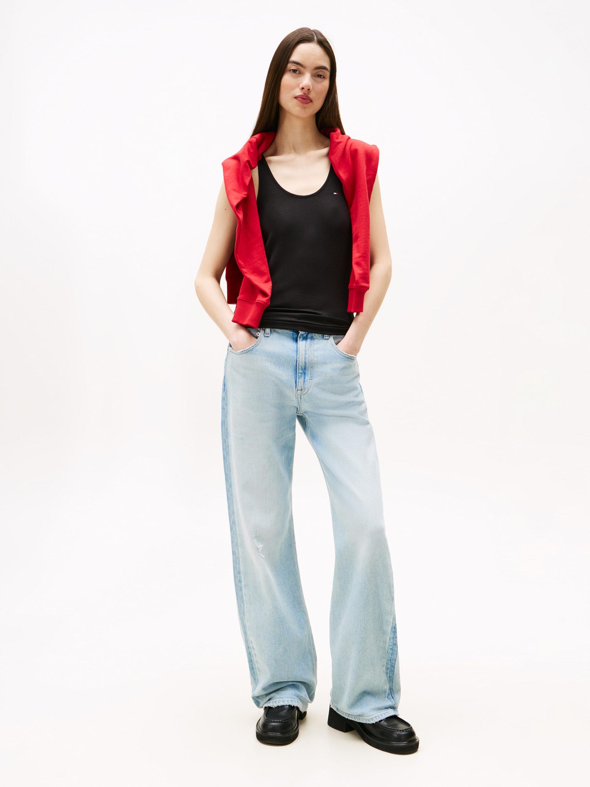 Tommy Jeans Top mornarska / rdeča / črna / bela