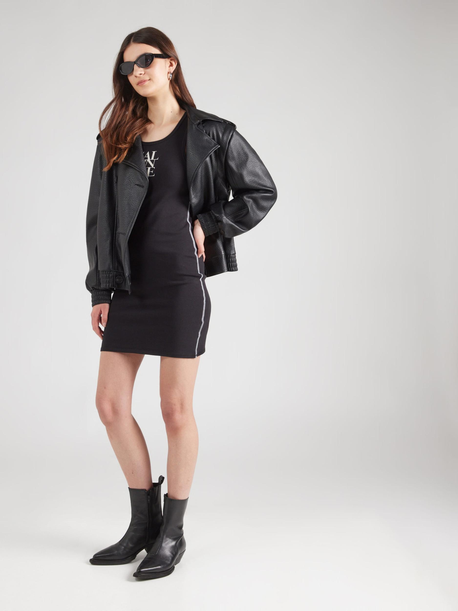 Calvin Klein Jeans Obleka črna / bela