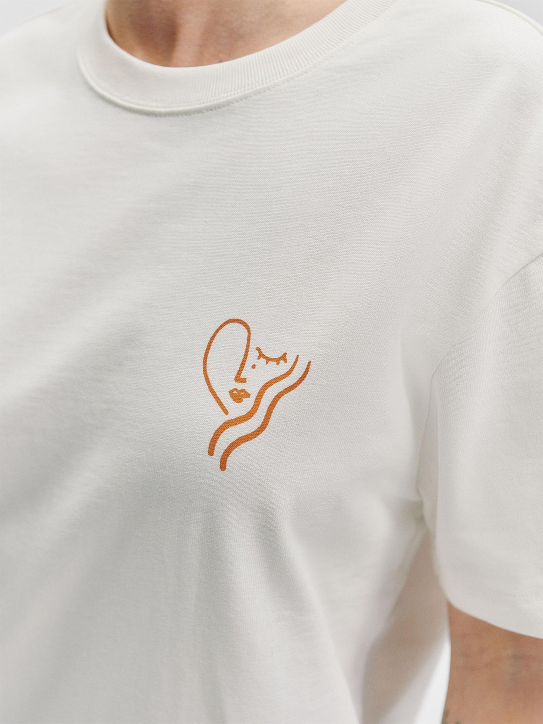 De Roos Majica 'Essentials' temno oranžna / bela