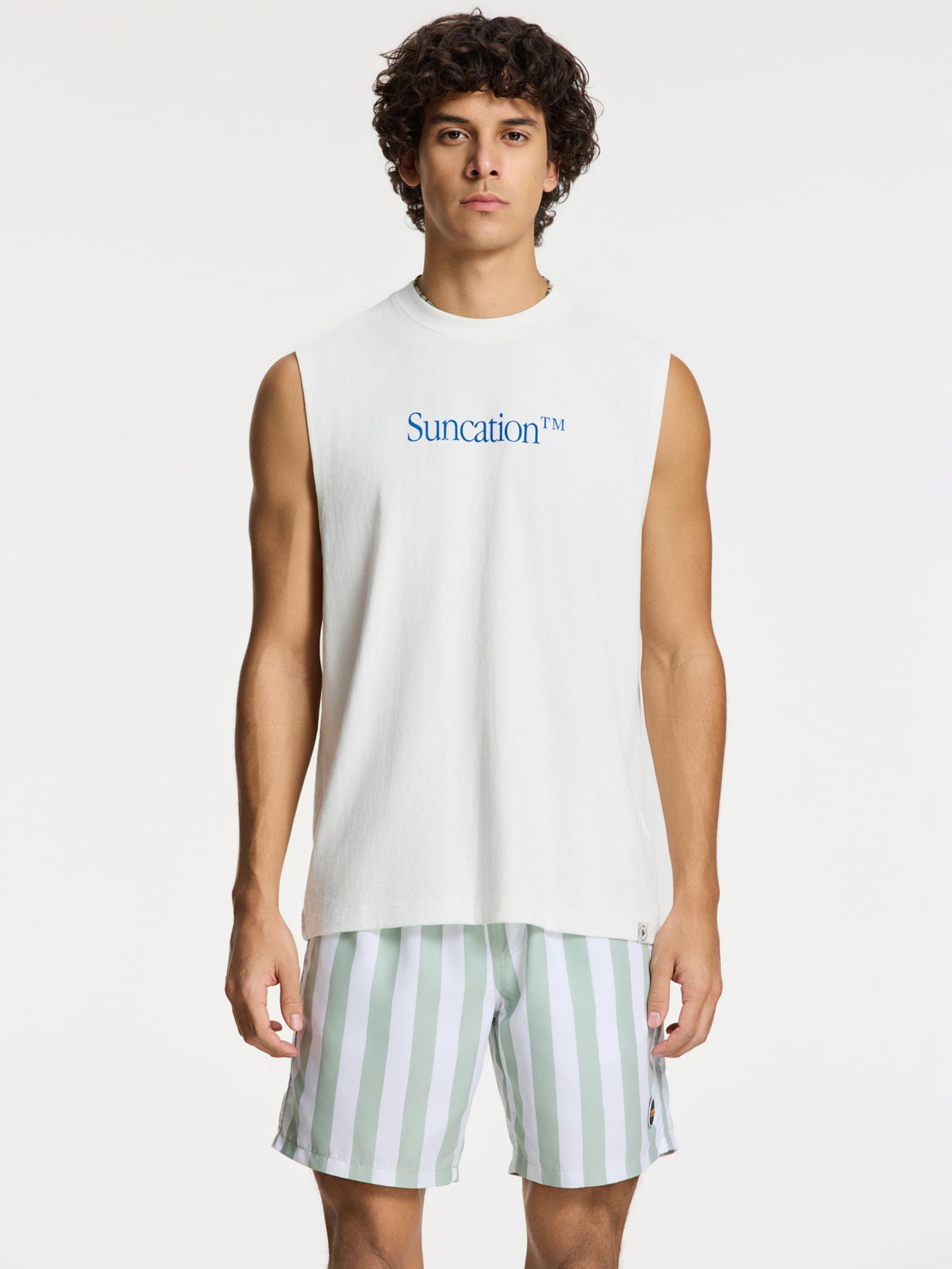 Shiwi Majica 'Sean Suncation' modra / bela