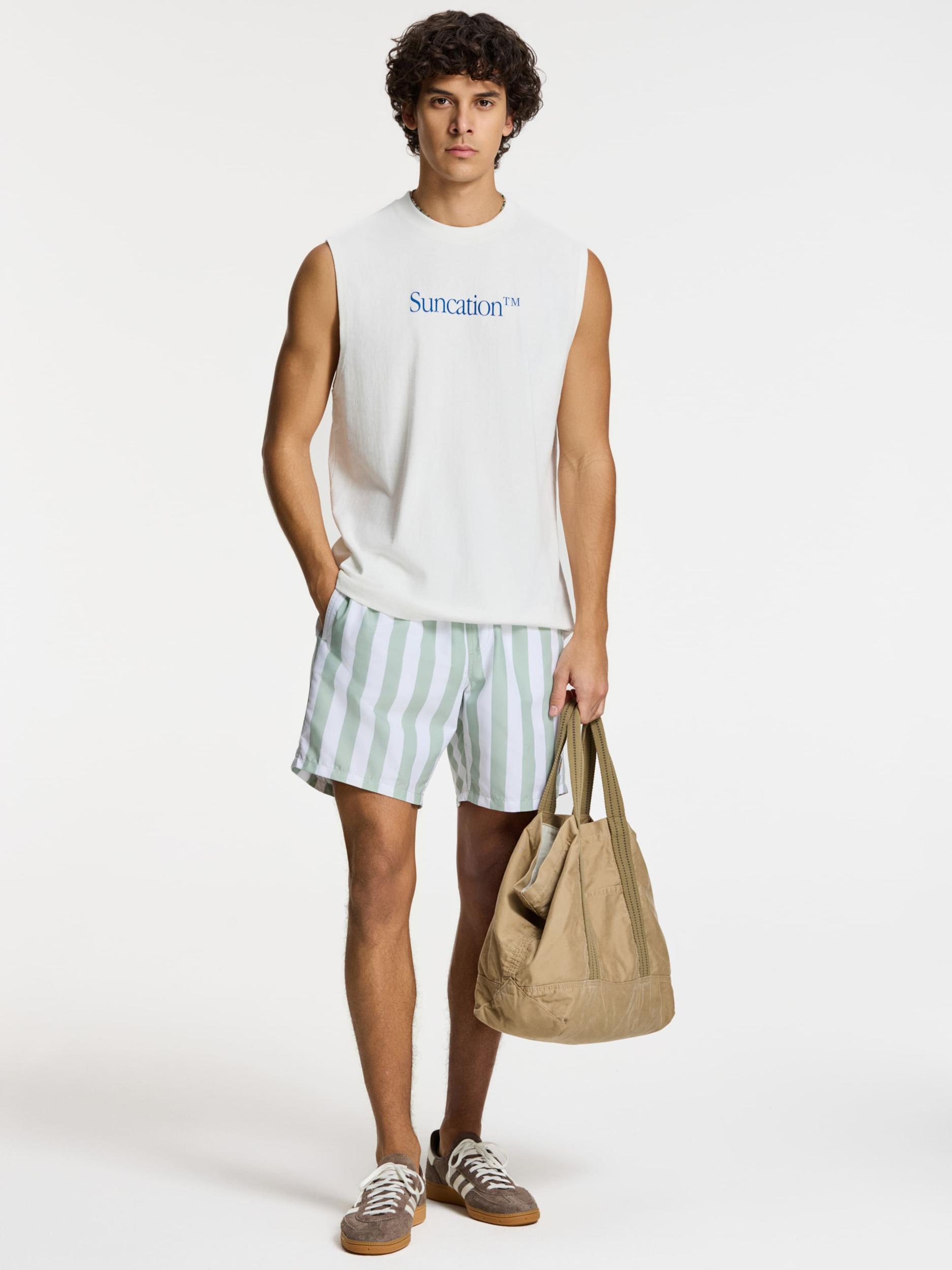 Shiwi Majica 'Sean Suncation' modra / bela