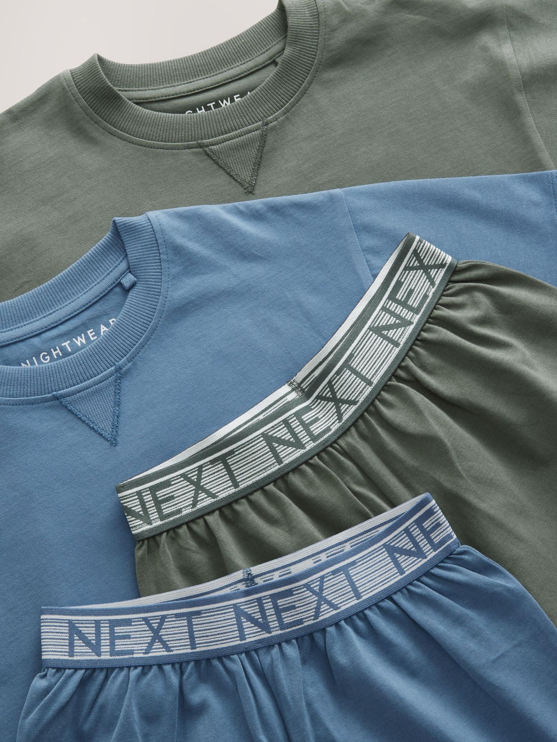 Next Pižama nebeško modra / temno zelena