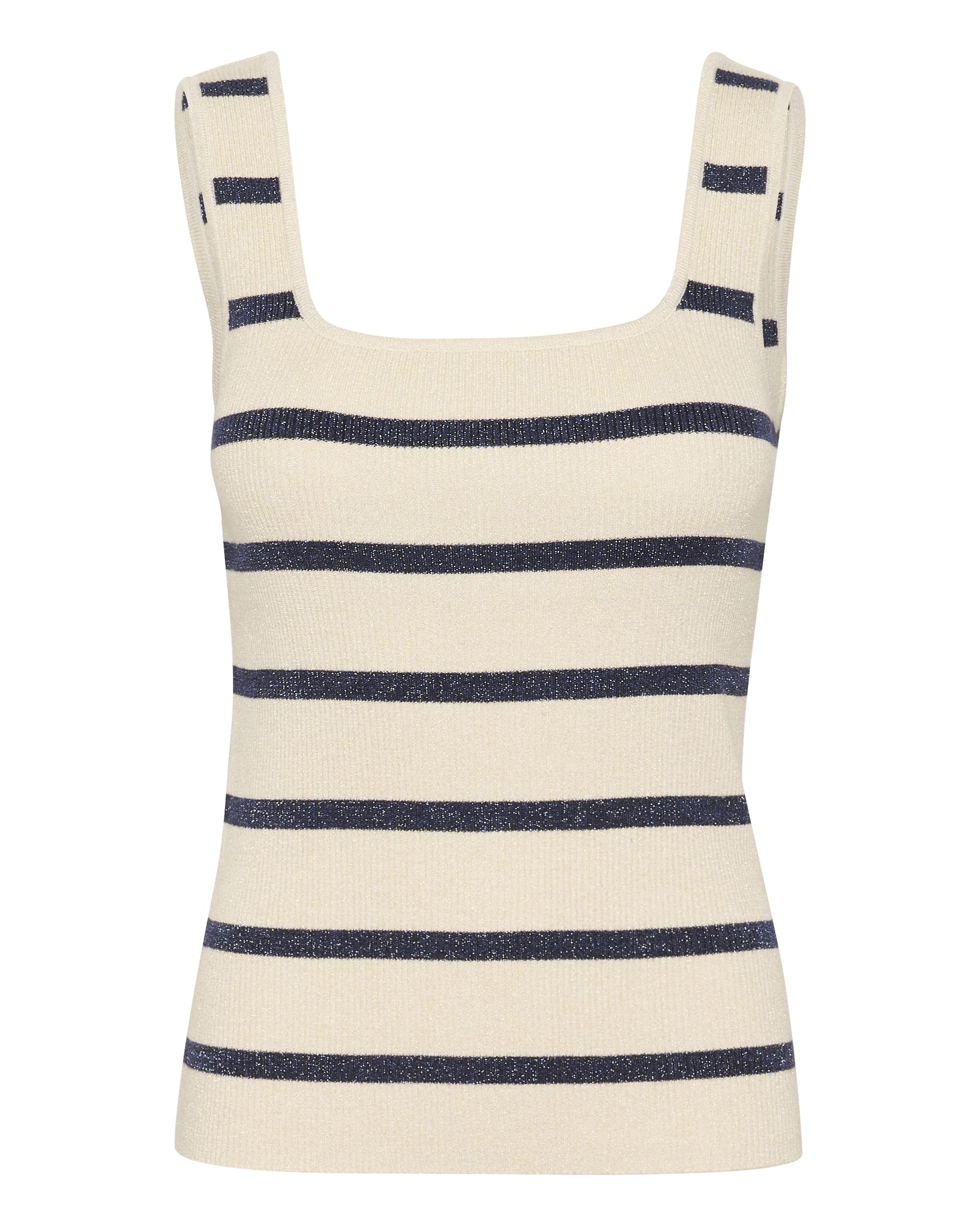 Kaffe Top z naramnicami 'KAMorita' mornarska / volneno bela