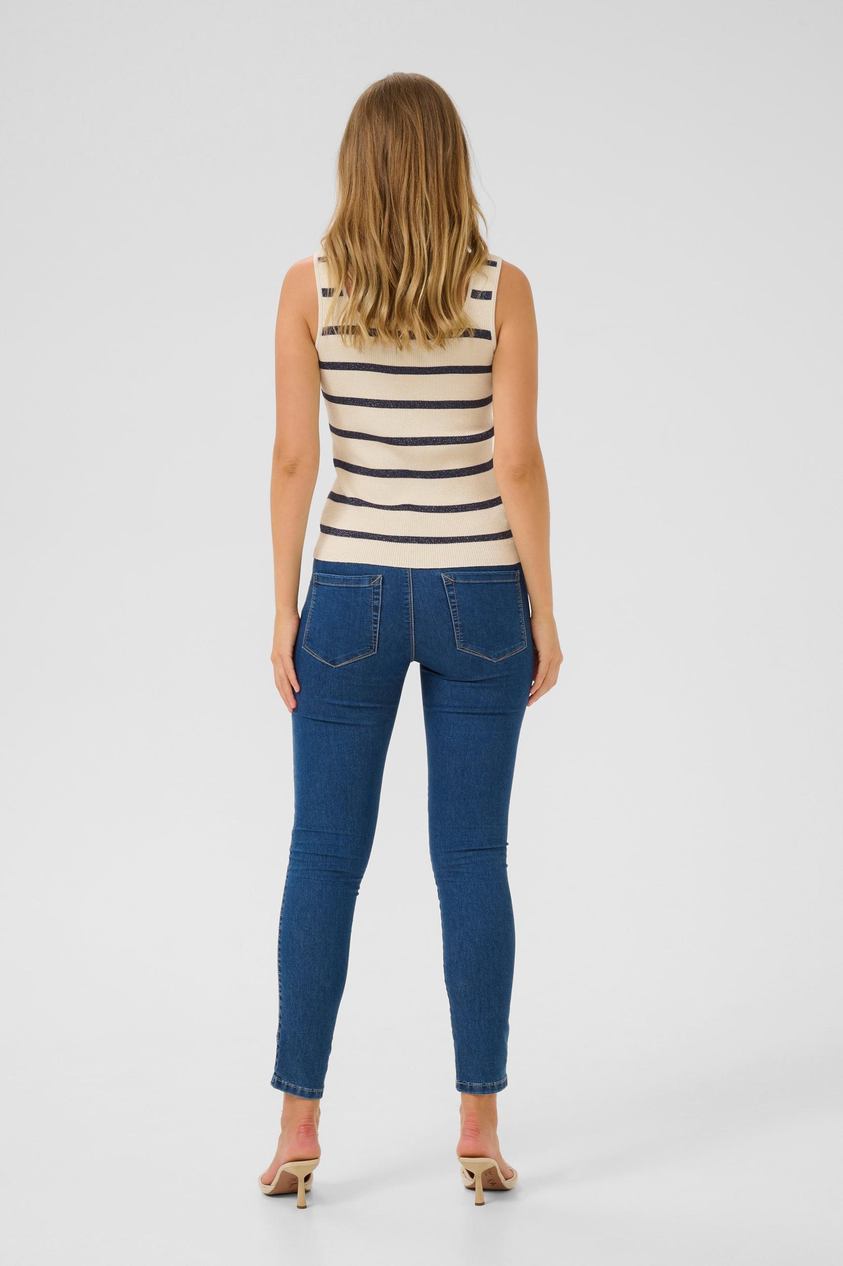 Kaffe Top z naramnicami 'KAMorita' mornarska / volneno bela