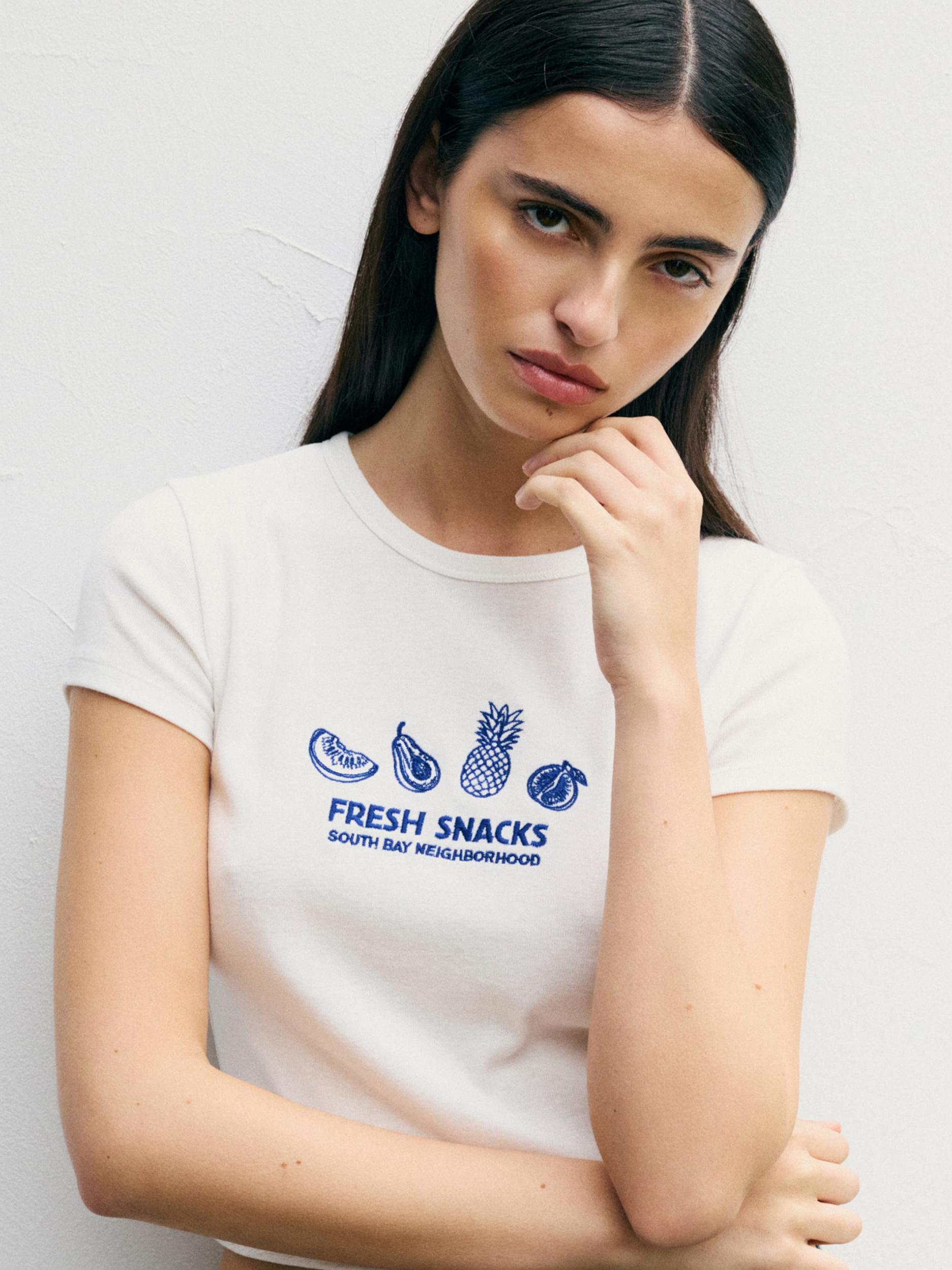 Pull&Bear Majica 'PACIFIC FRUTAS' mornarska / bela