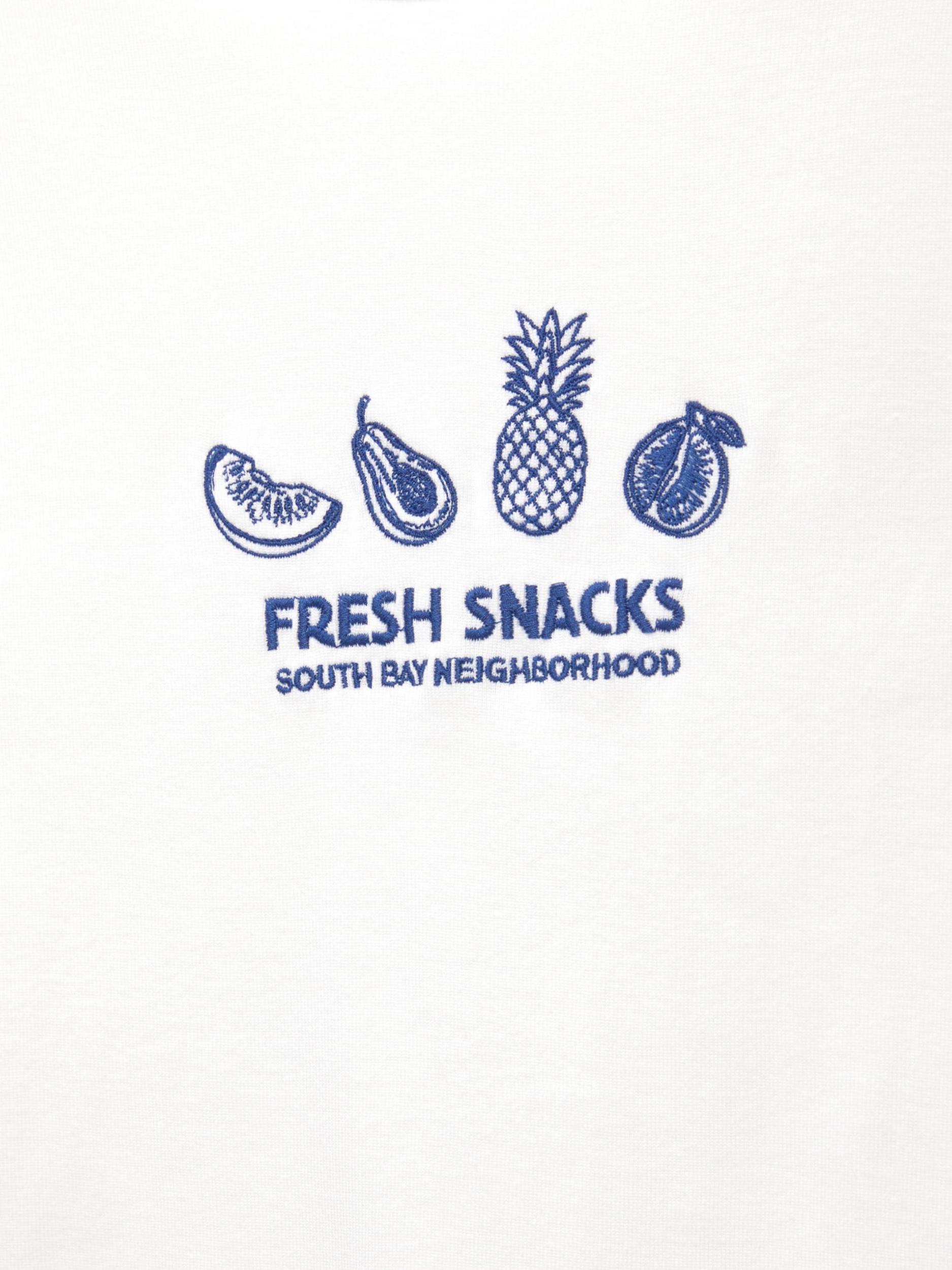 Pull&Bear Majica 'PACIFIC FRUTAS' mornarska / bela