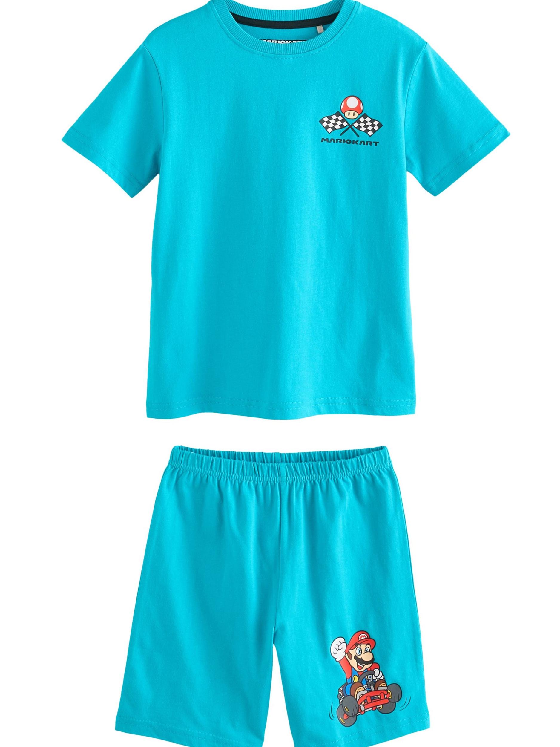 Next Pižama neonsko modra / rdeča / črna / bela