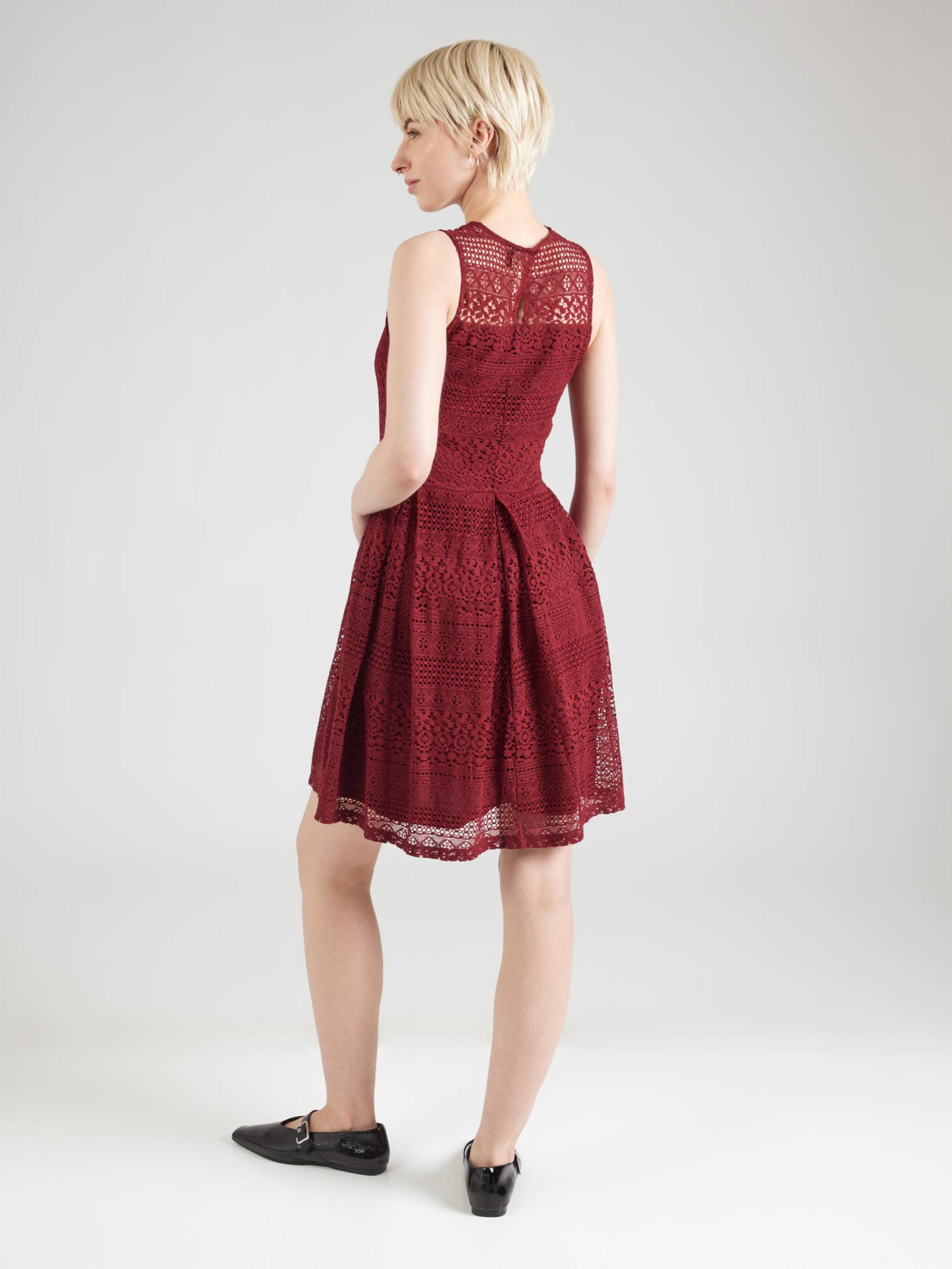 ONLY Koktejl obleka 'ONLFILICIA' vinsko rdeča