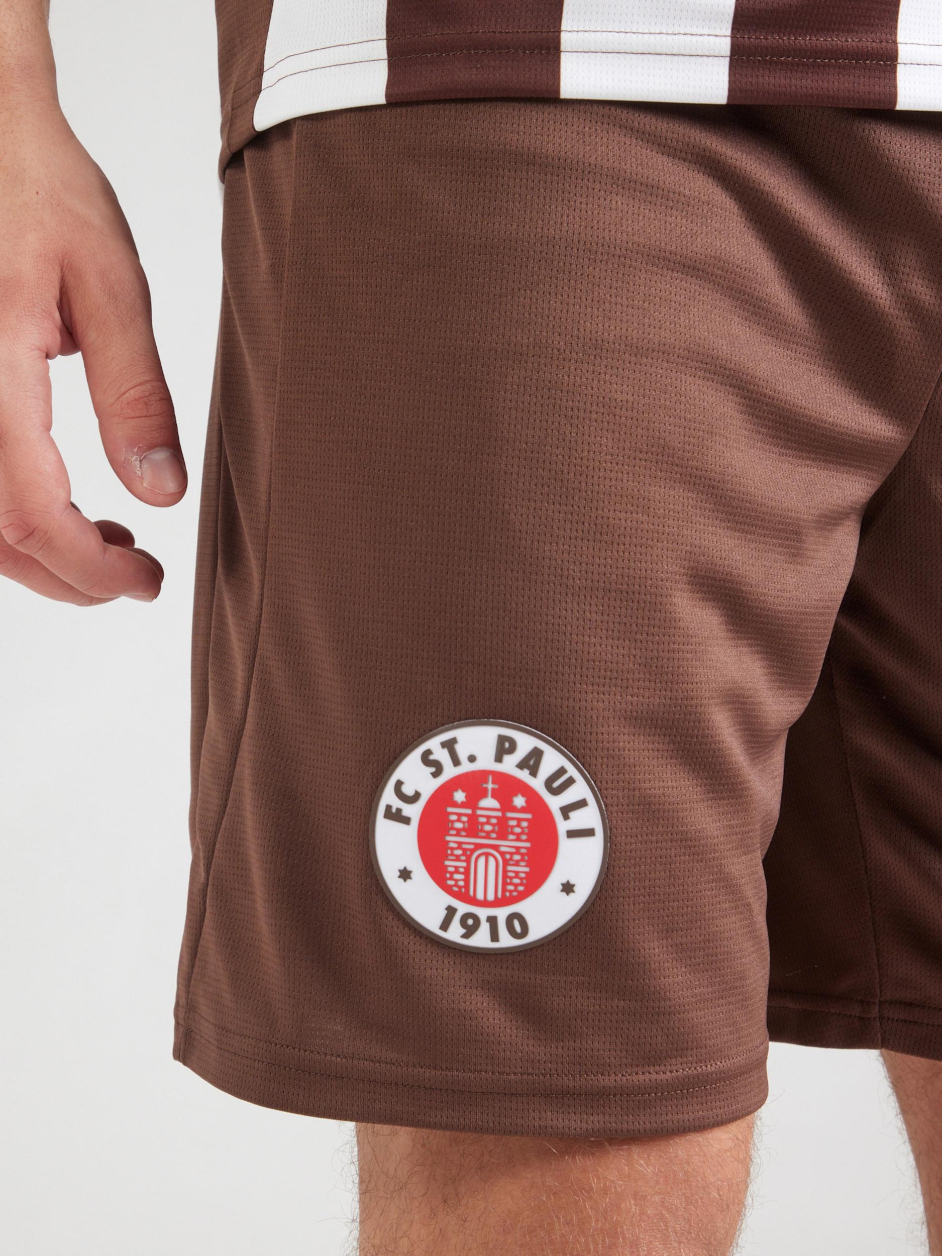 PUMA Športne hlače 'FC St. Pauli 25/26' temno rjava / krvavo rdeča / bela