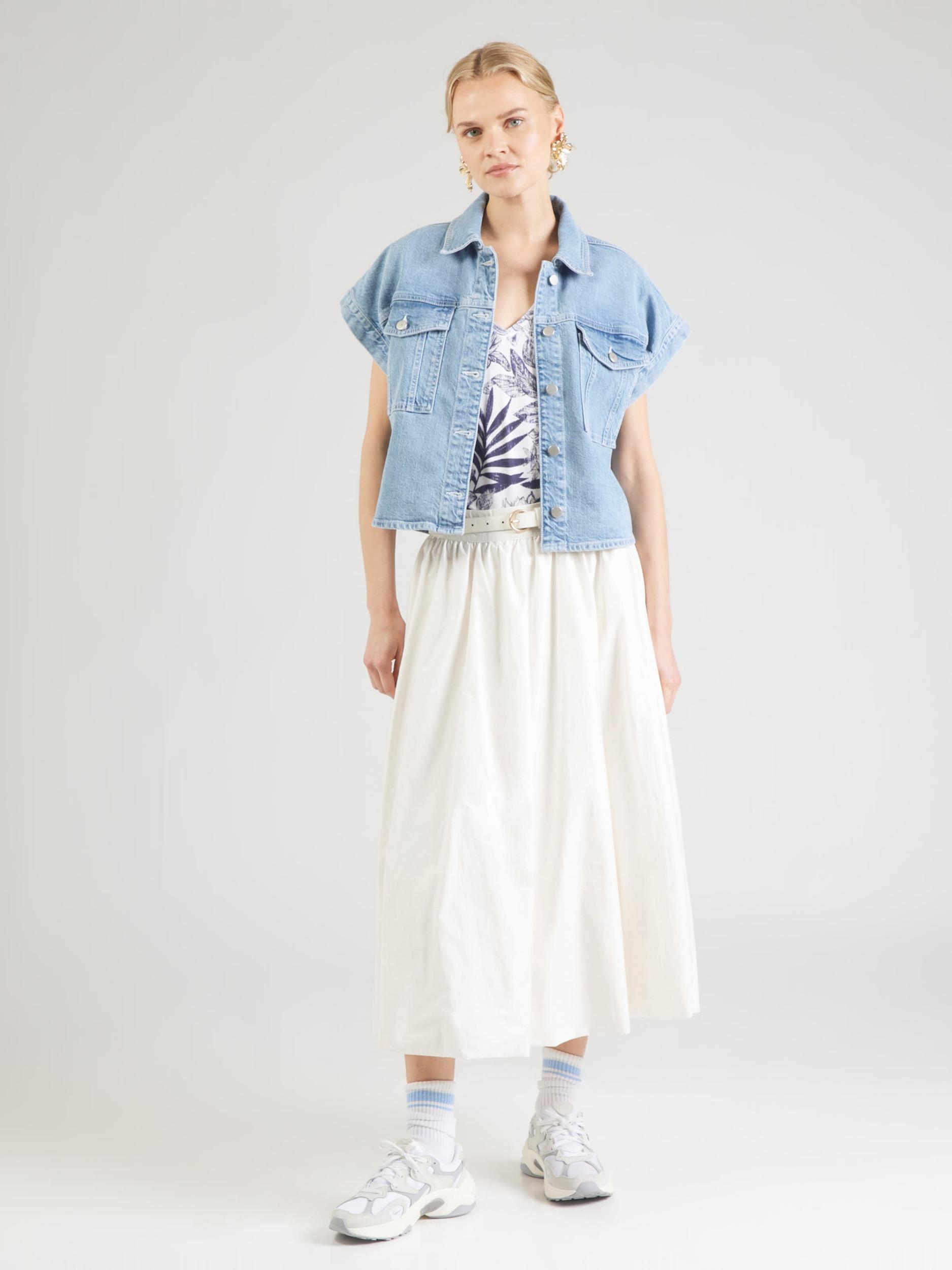 UNITED COLORS OF BENETTON Majica modra / bela