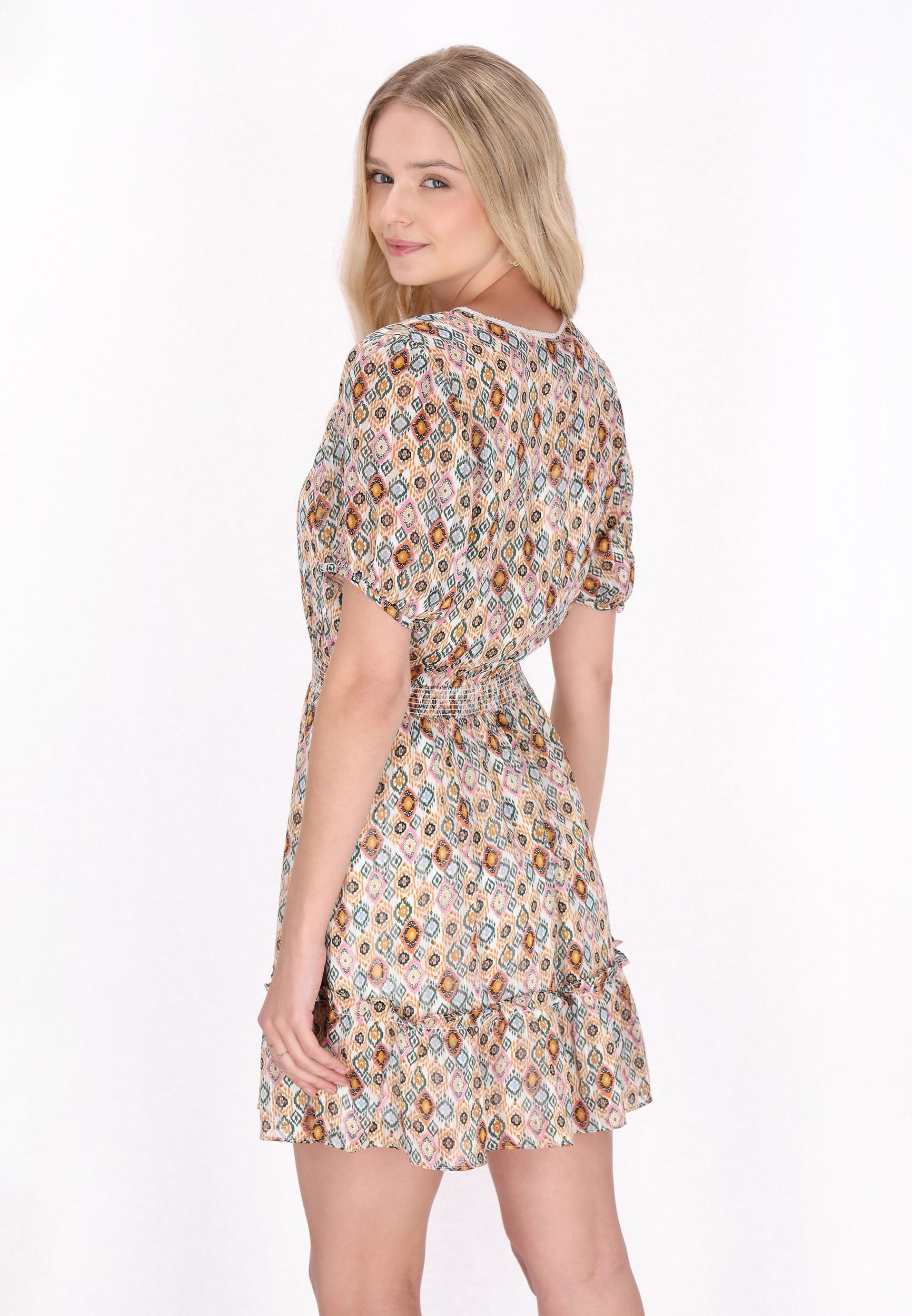 IZIA Poletna obleka 'Fashion Look' kamela / dimno modra / črna / bela