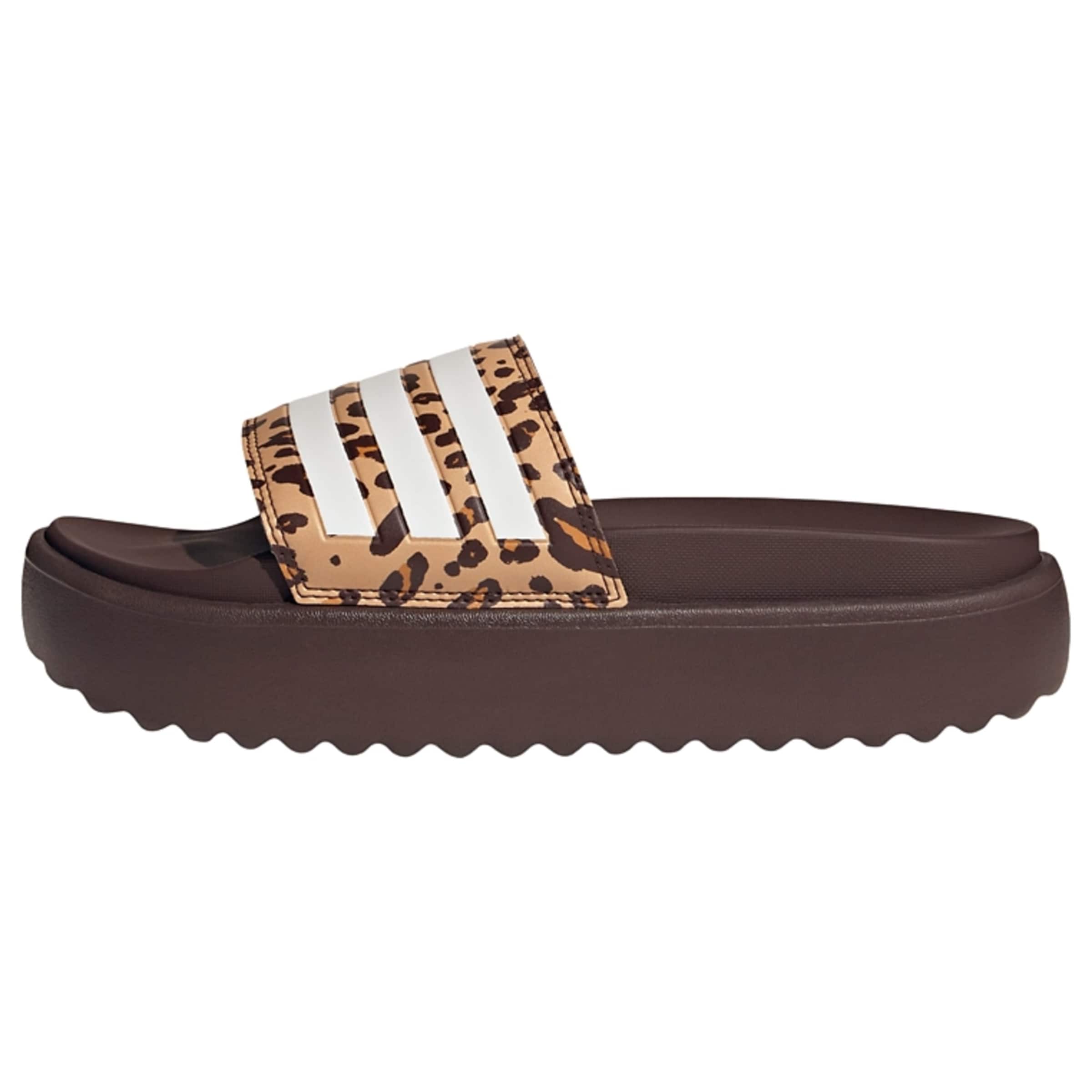 ADIDAS PERFORMANCE Čevelji za na plažo/kopanje 'Adilette' kapučino / temno rjava / bela