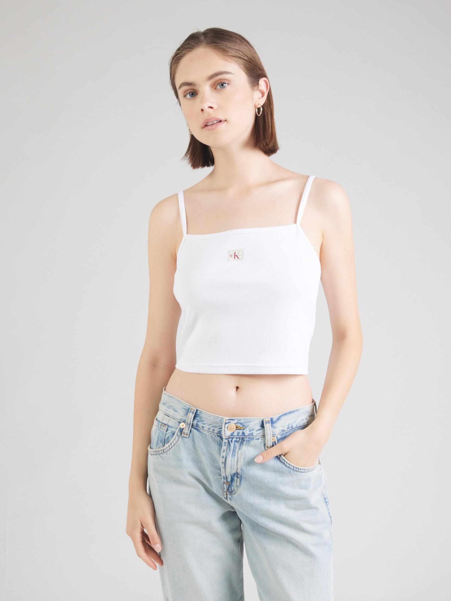 Calvin Klein Jeans Top rdeča / bela
