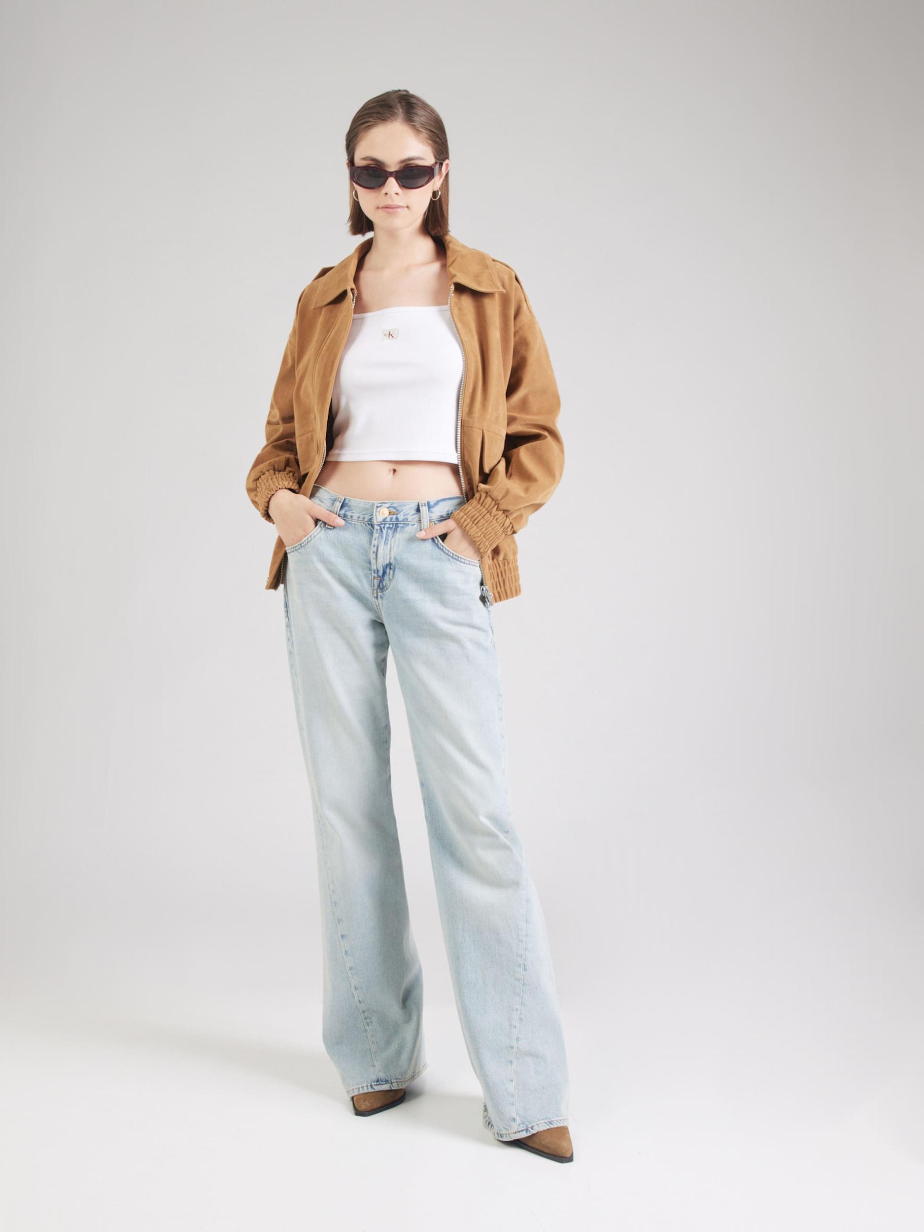 Calvin Klein Jeans Top rdeča / bela