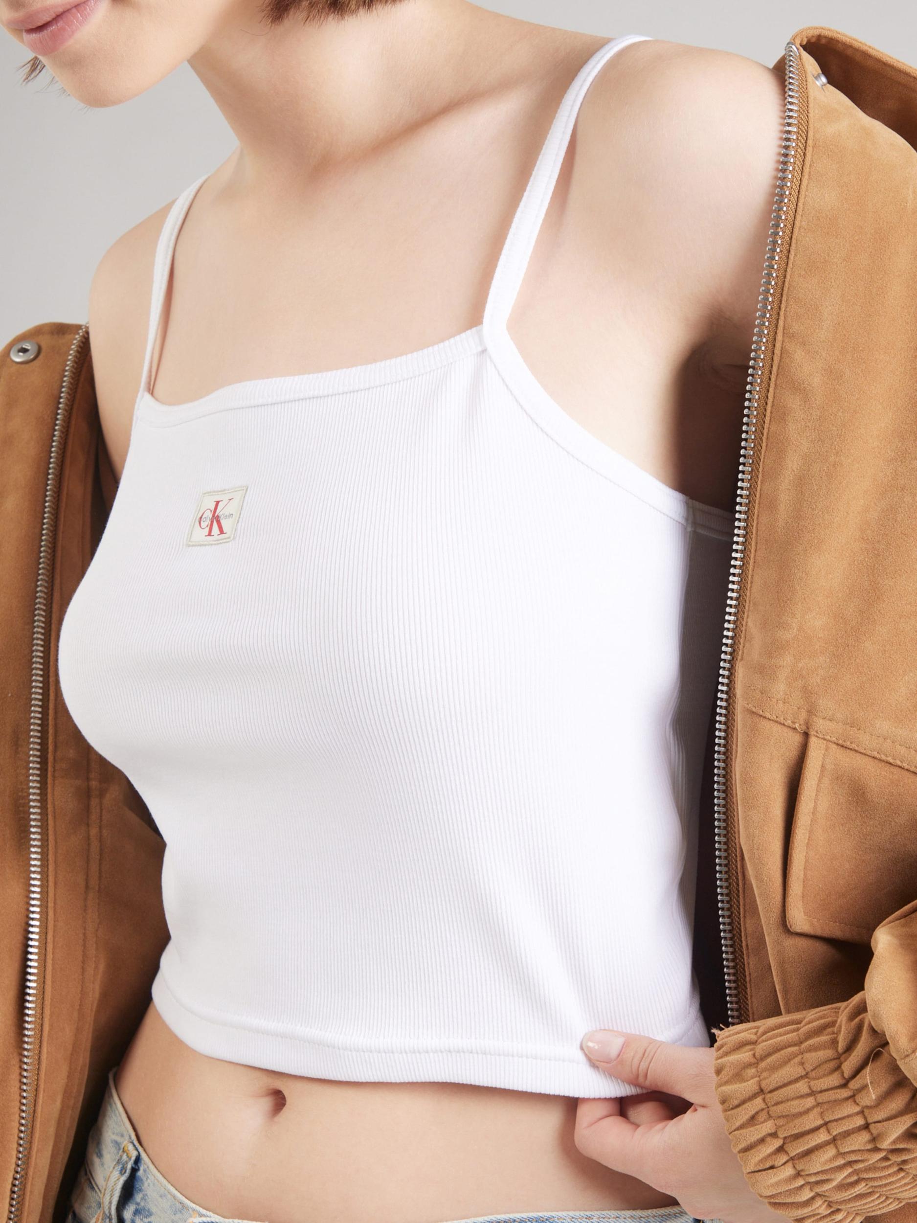 Calvin Klein Jeans Top rdeča / bela