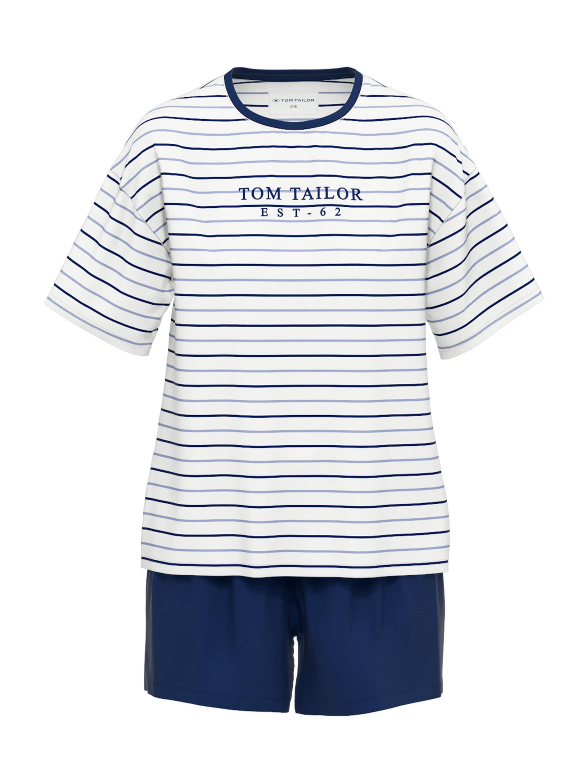 TOM TAILOR Kratke hlače za spanje 'Charlotte' mornarska / safir / bela