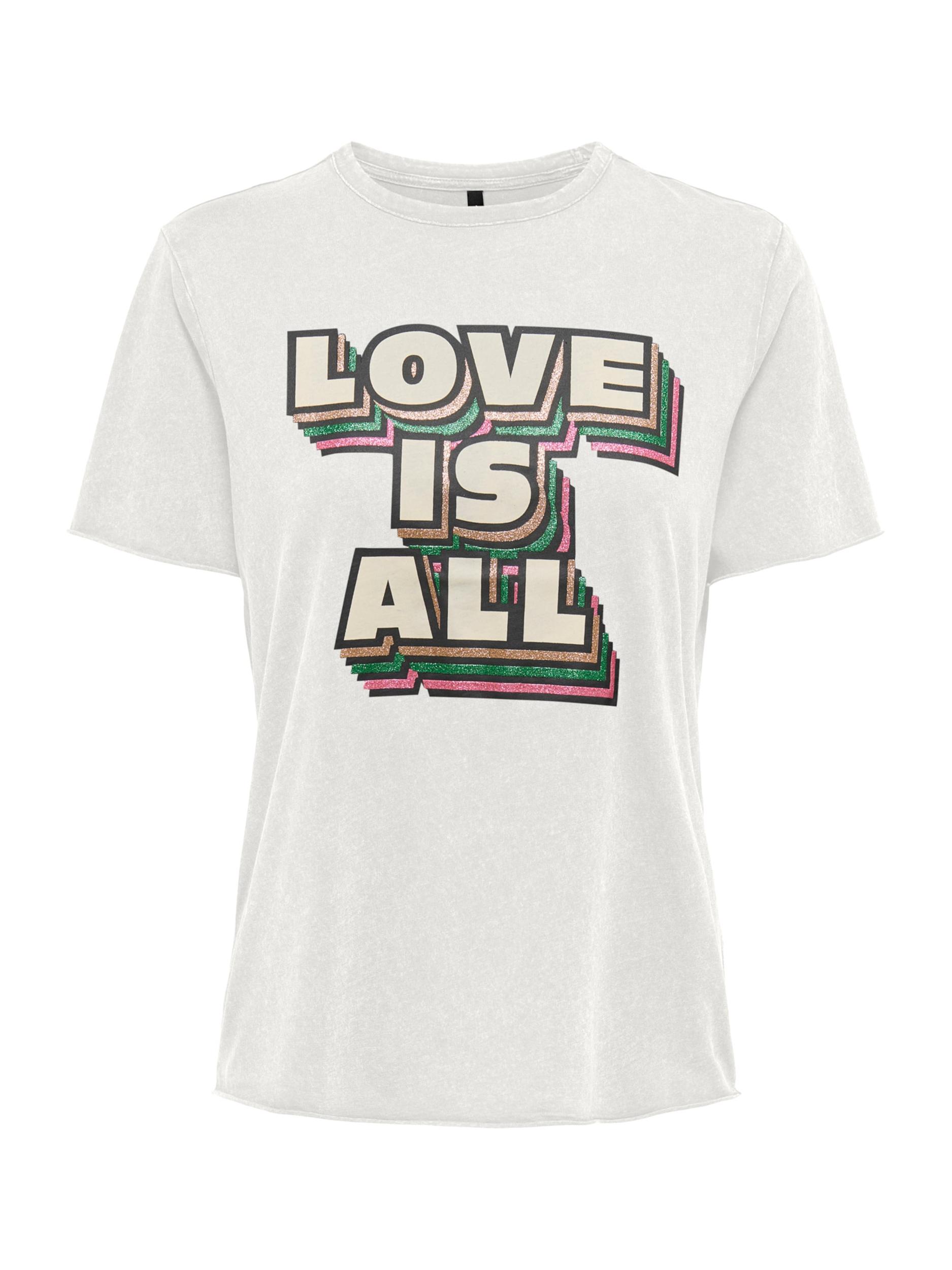 ONLY Majica 'ONLLUCKY' travnato zelena / roza / črna / bela