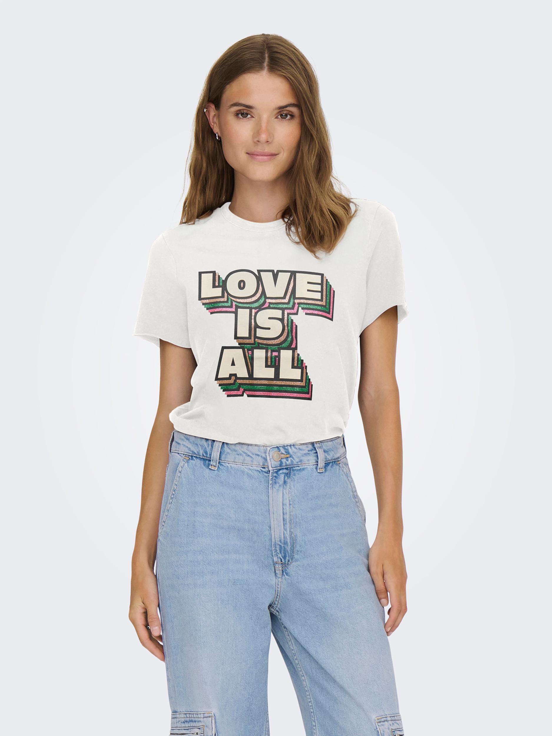 ONLY Majica 'ONLLUCKY' travnato zelena / roza / črna / bela