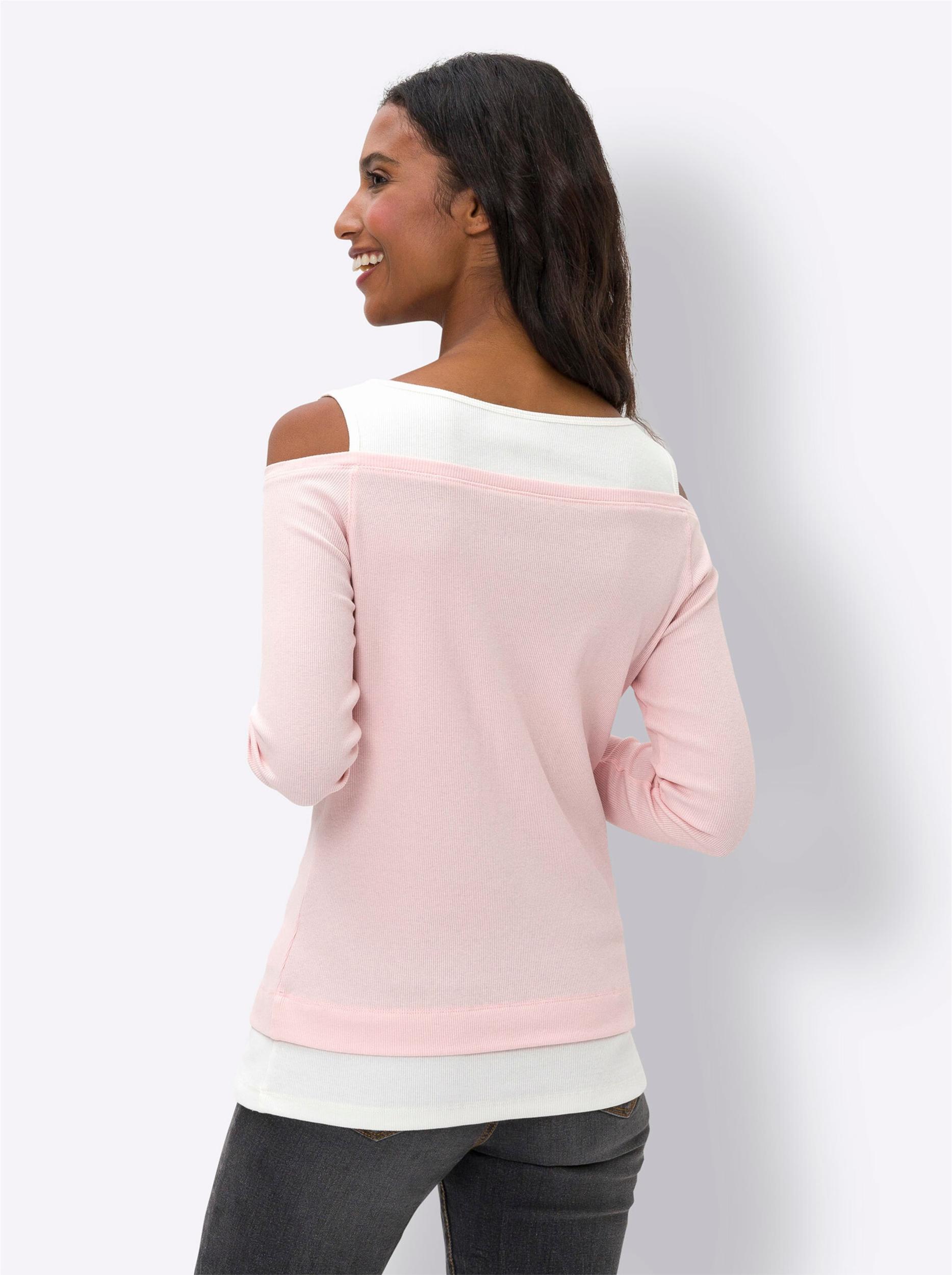 heine Majica roza / bela