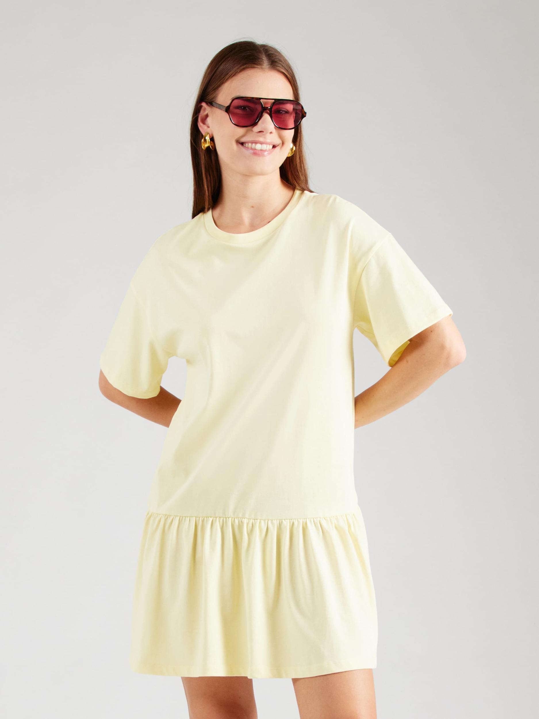 PIECES Obleka 'PCJamie' pastelno rumena