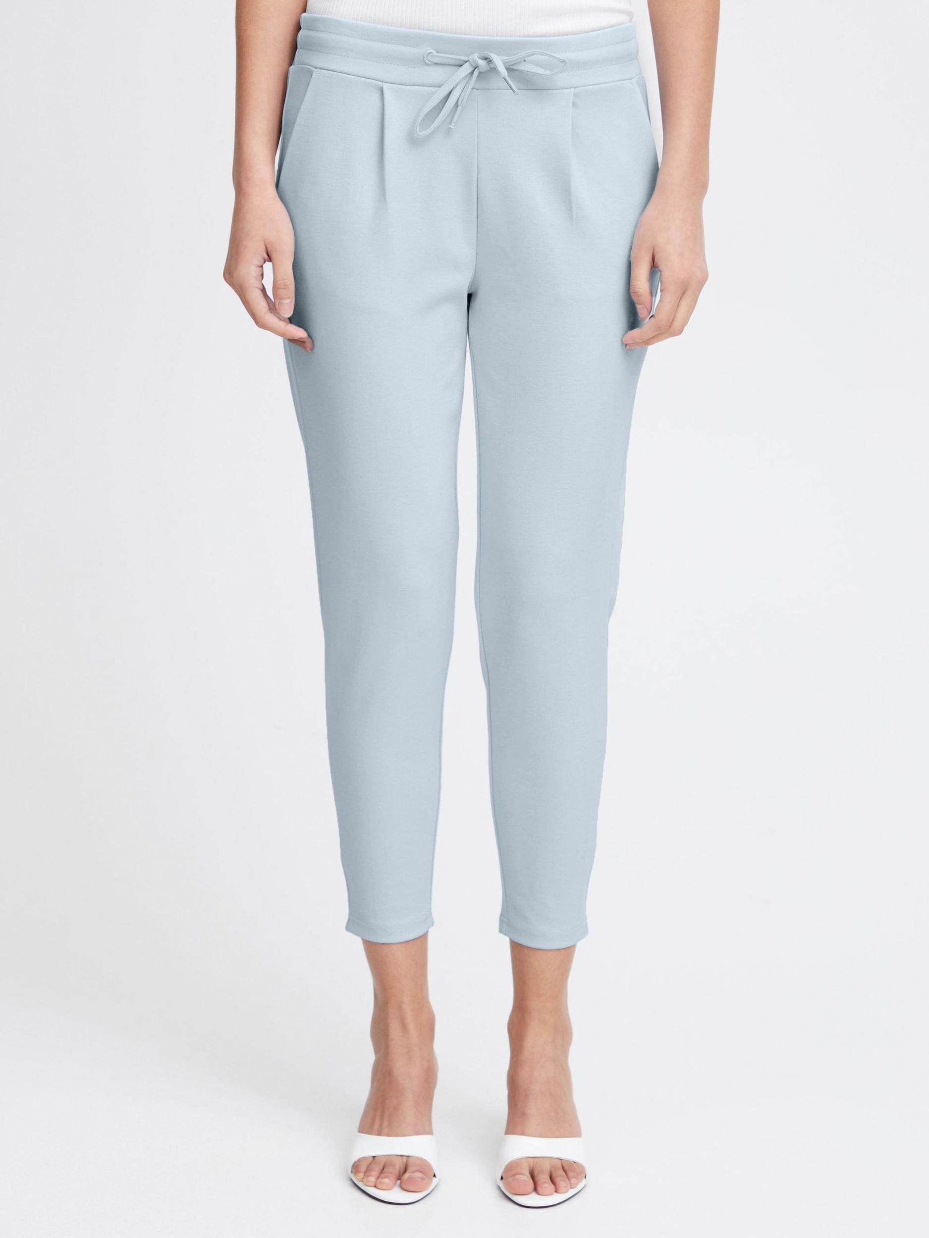 ICHI Hlače z naborki 'Kate' svetlo modra