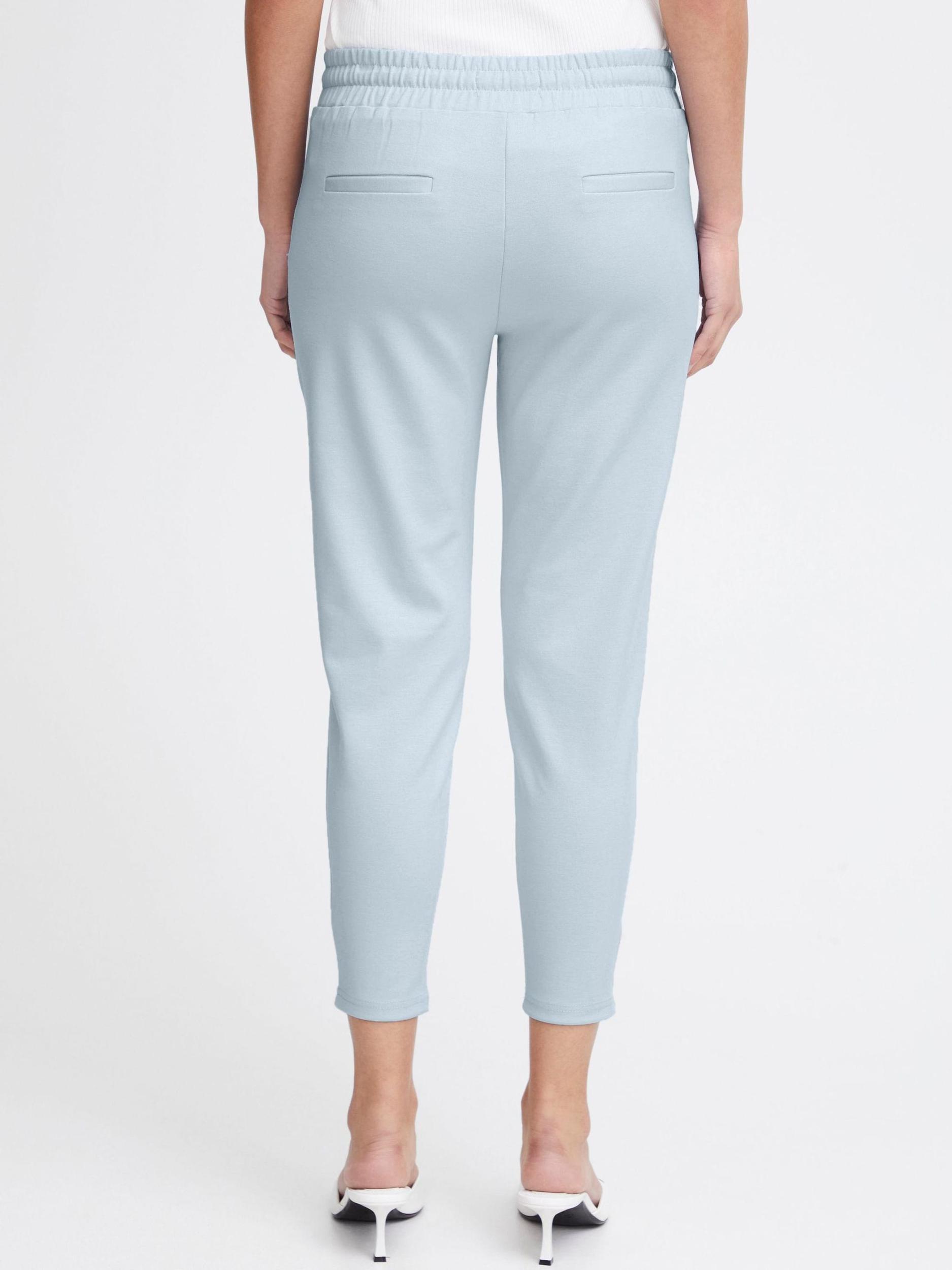 ICHI Hlače z naborki 'Kate' svetlo modra