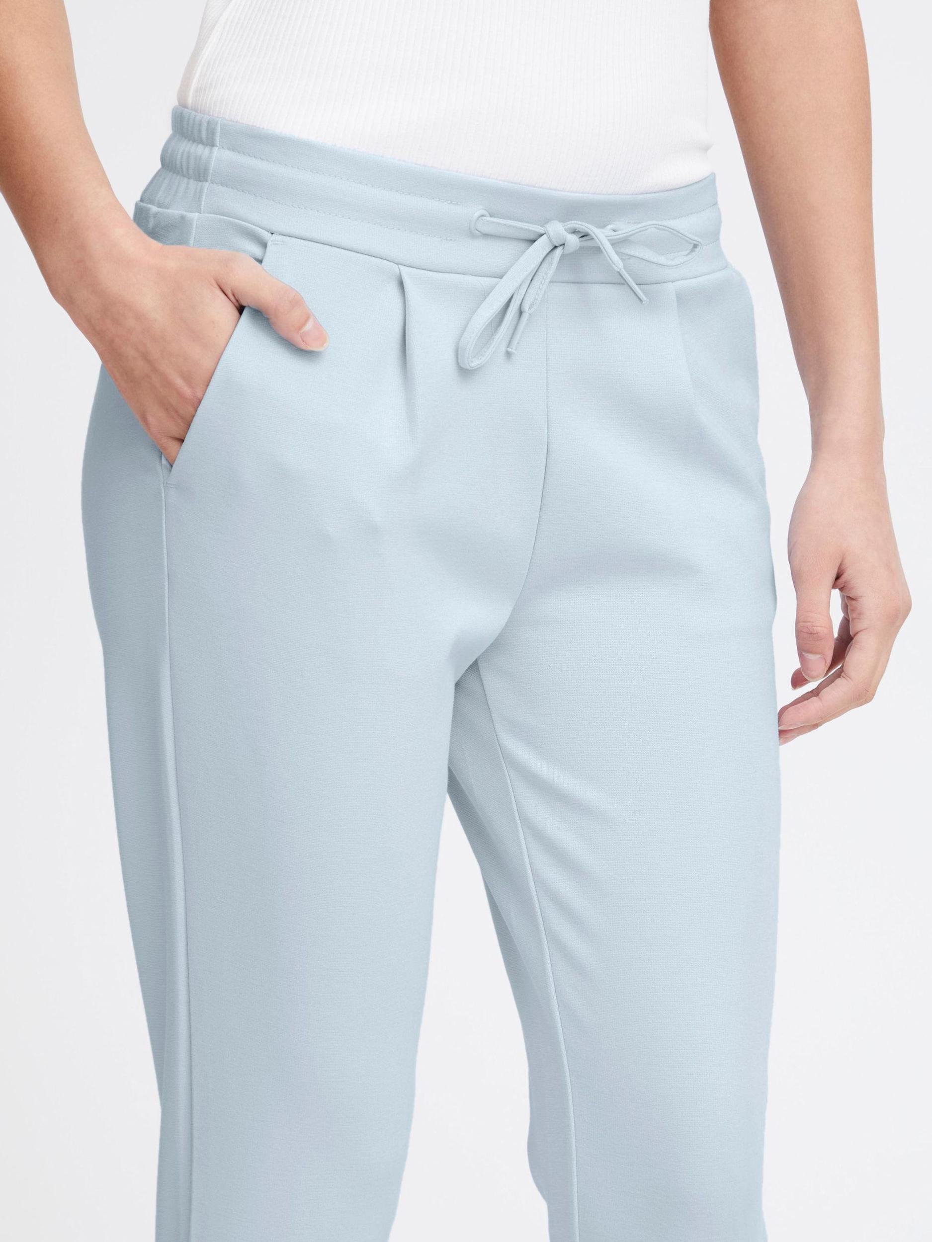 ICHI Hlače z naborki 'Kate' svetlo modra