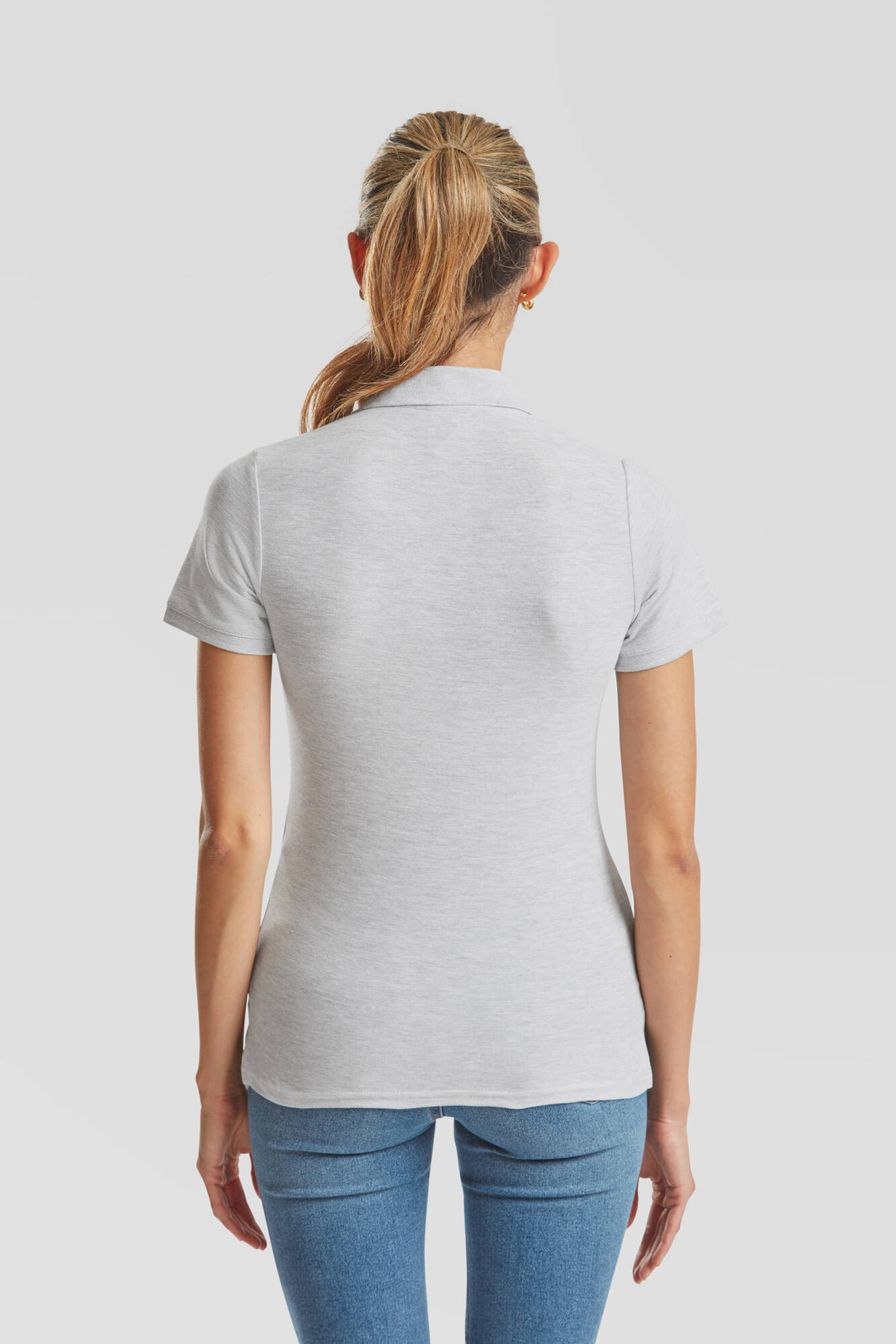 Grey Polo Fruit of the Loom Women's T-shirt