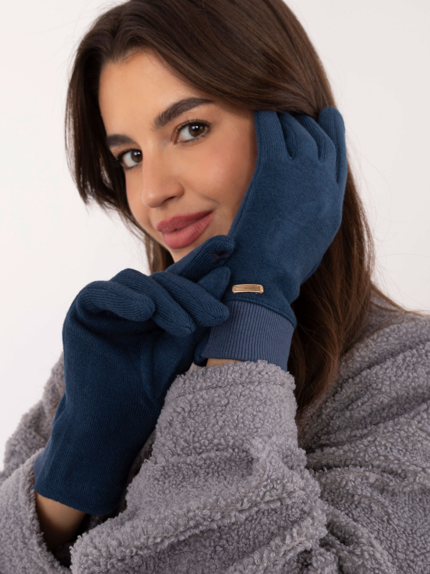 Wool Fashion Italia Gloves-AT-RK-23905.03X-marine