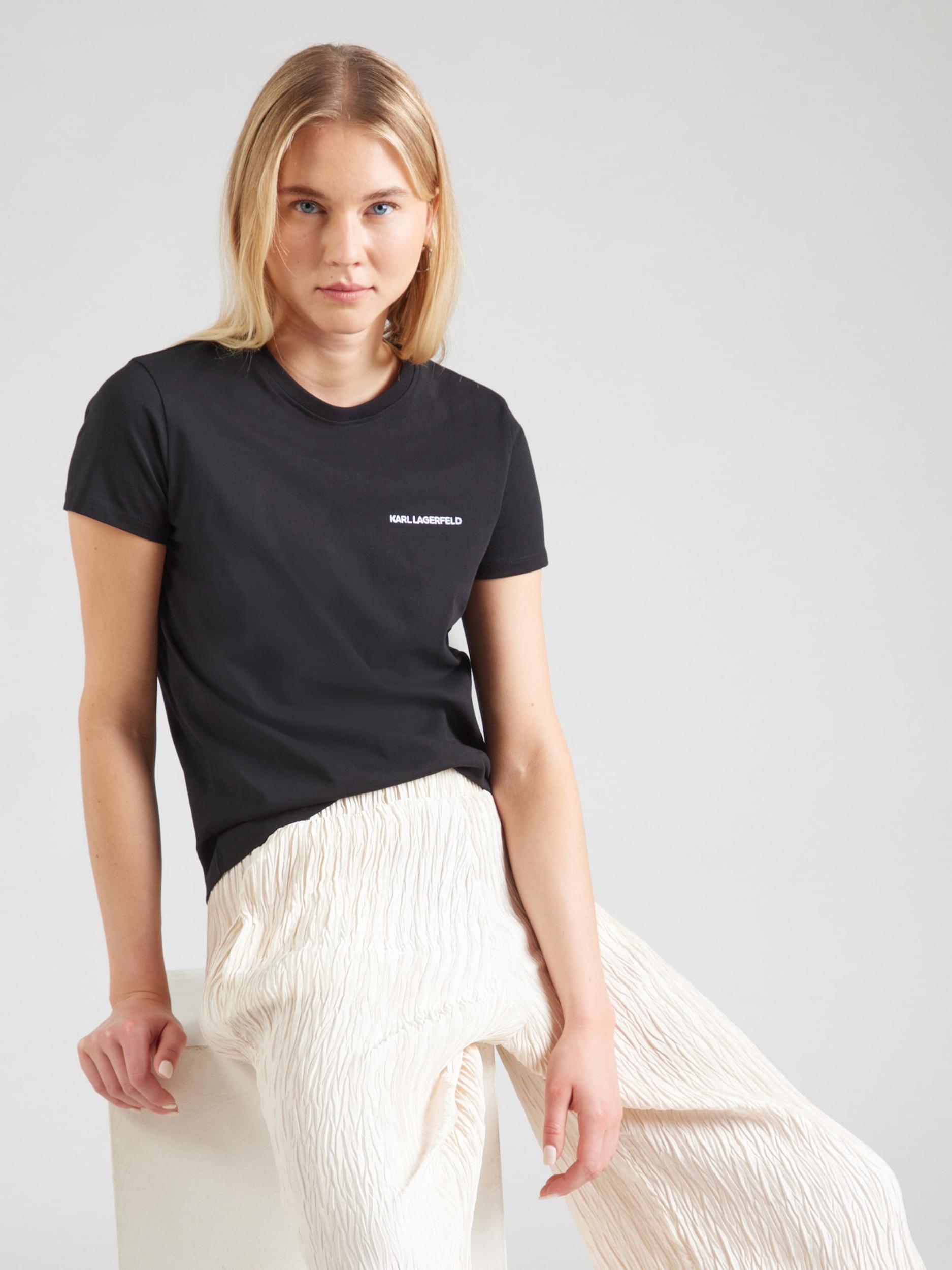 Karl Lagerfeld Majica 'ESSENTIAL' črna / bela