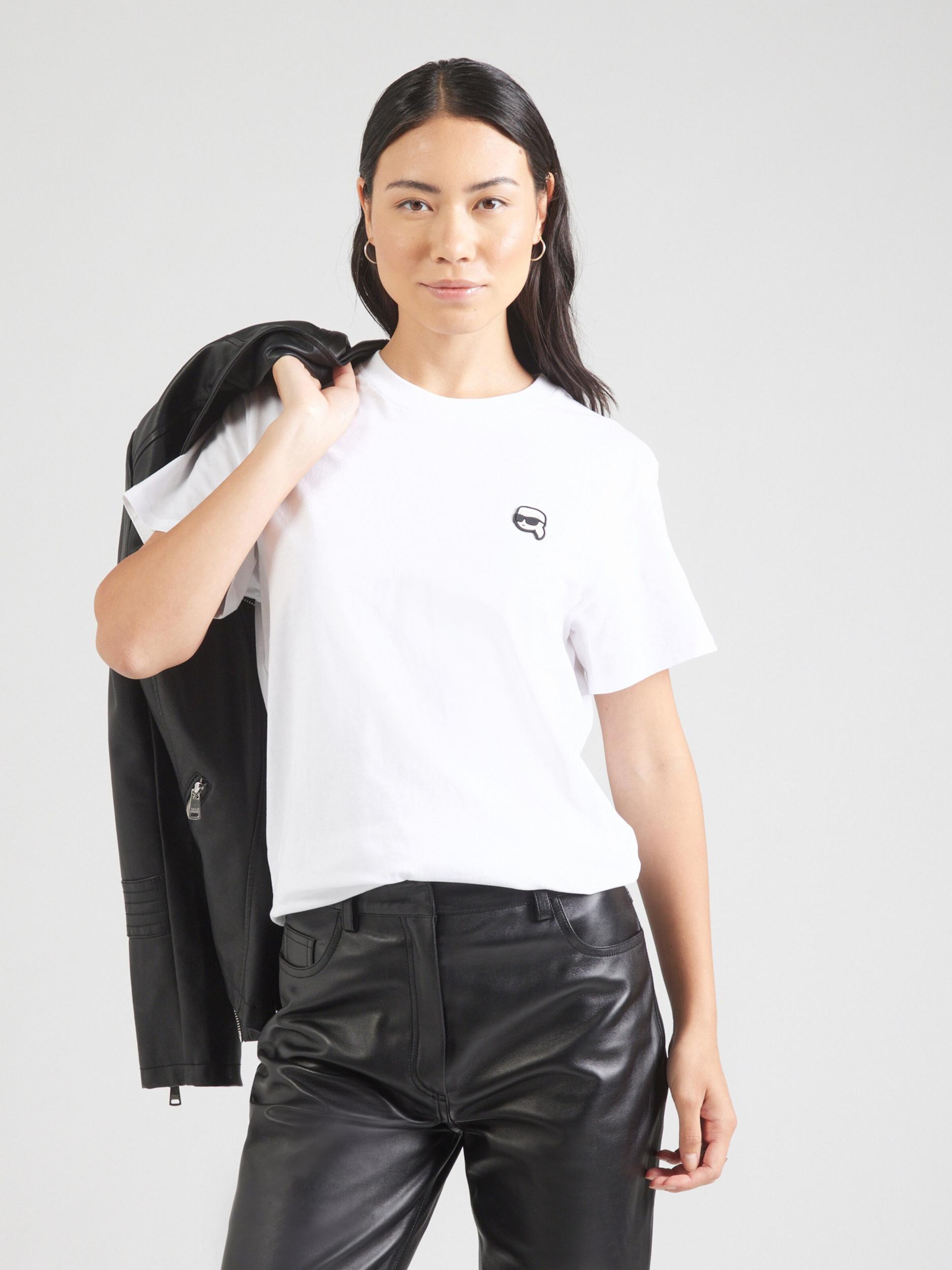 Karl Lagerfeld Majica 'IKONIK 2.0' črna / bela