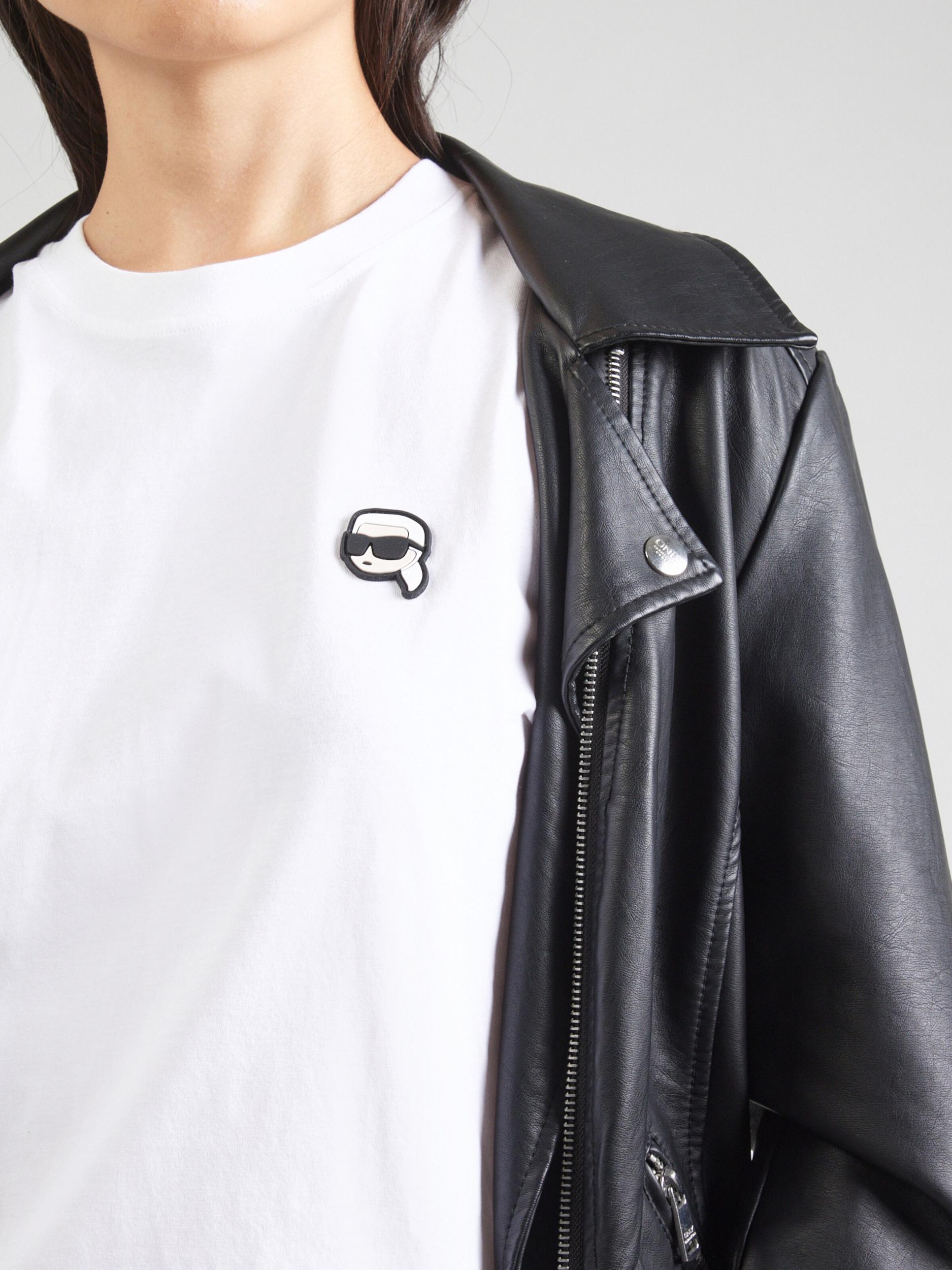 Karl Lagerfeld Majica 'IKONIK 2.0' črna / bela