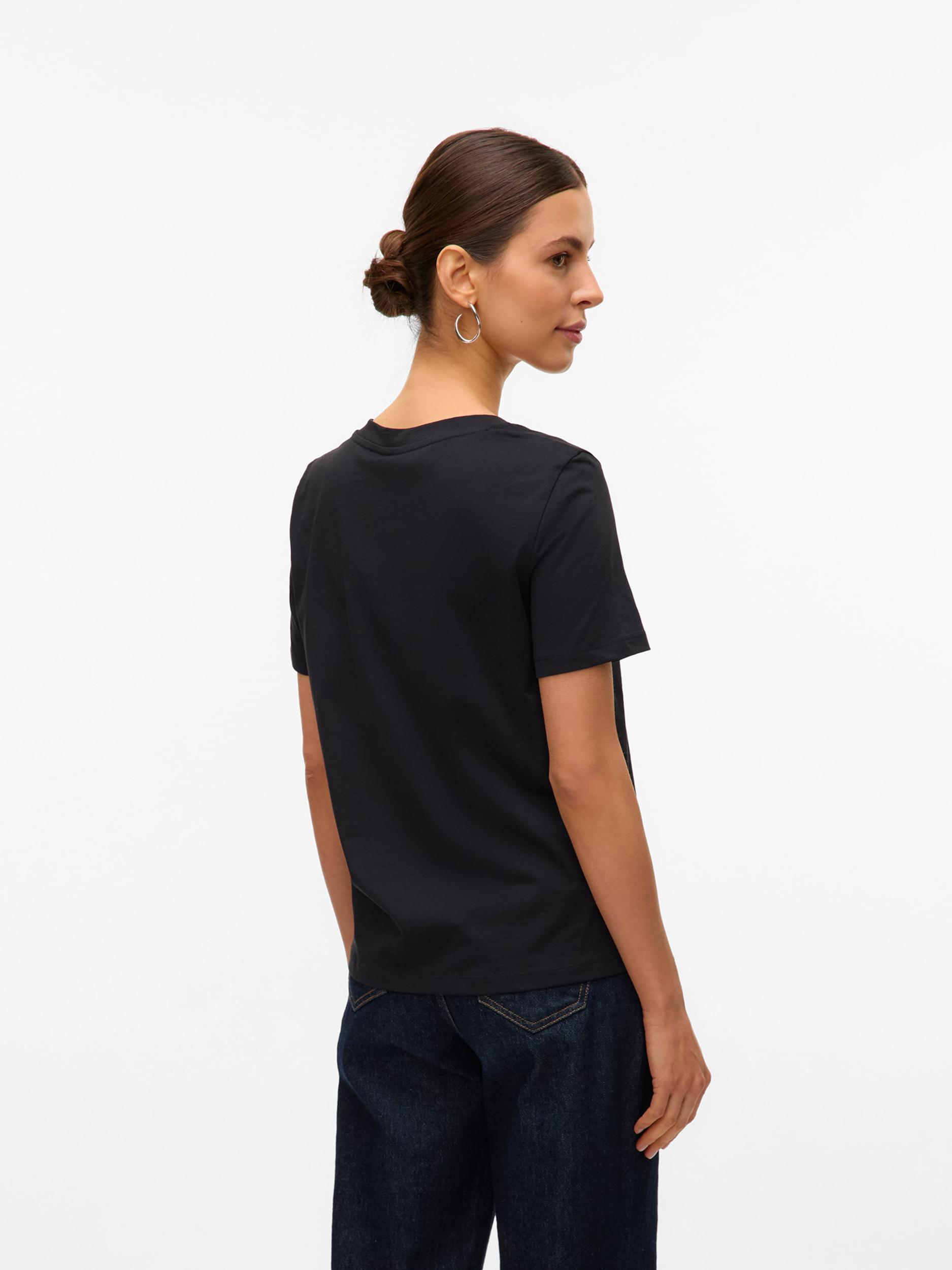 VERO MODA Majica 'VMFEYOLA' krvavo rdeča / črna