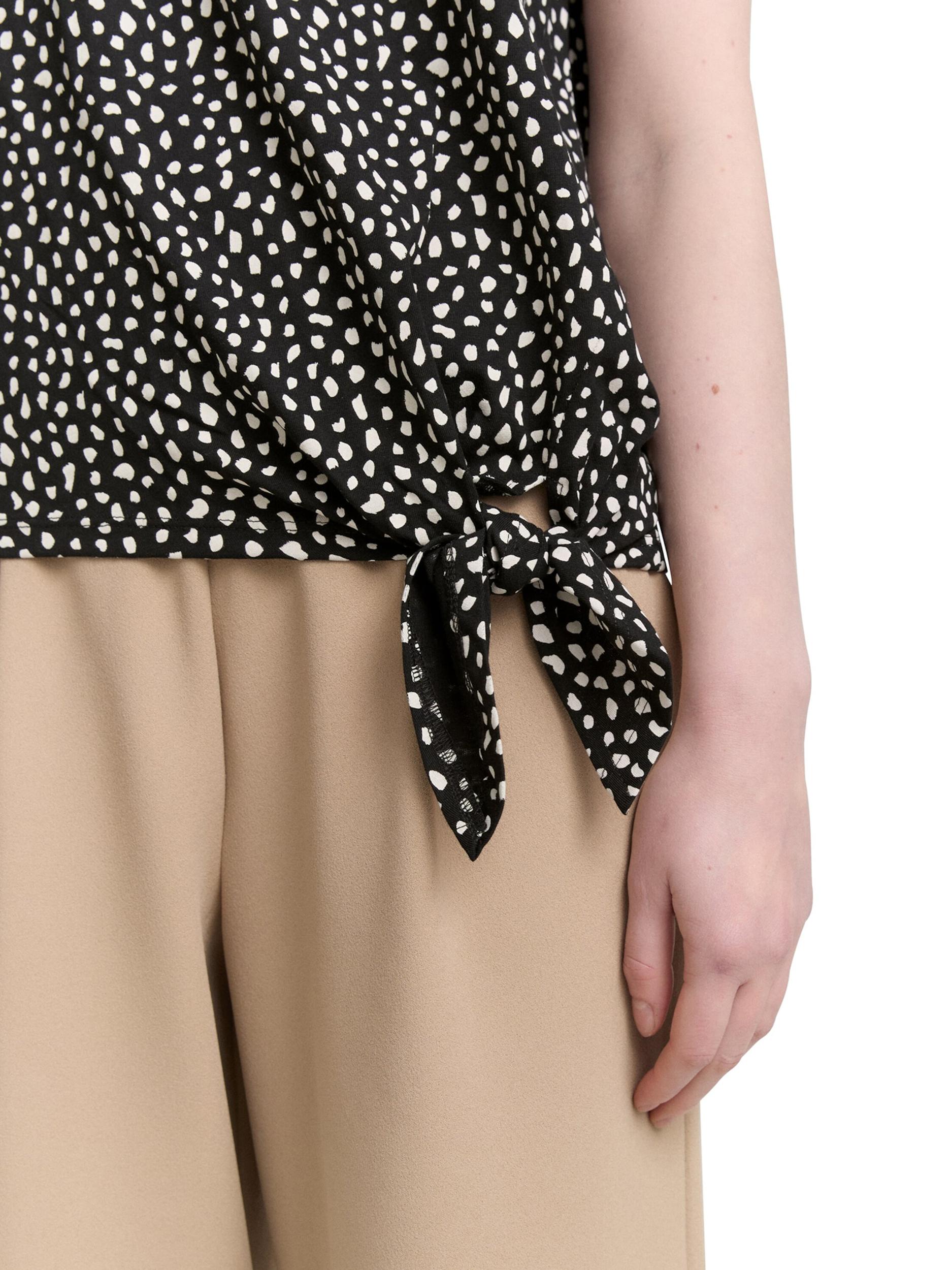 TOM TAILOR DENIM Majica črna / bela