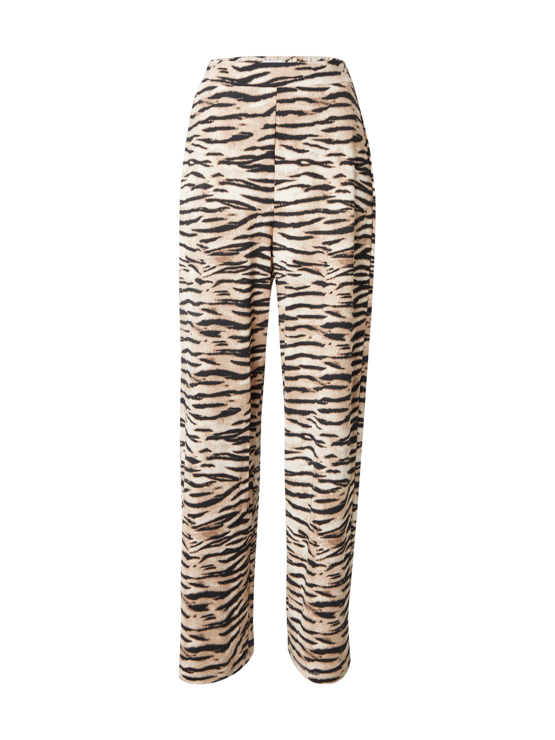 VILA Hlače 'VILEOA' kamela / ecru / črna