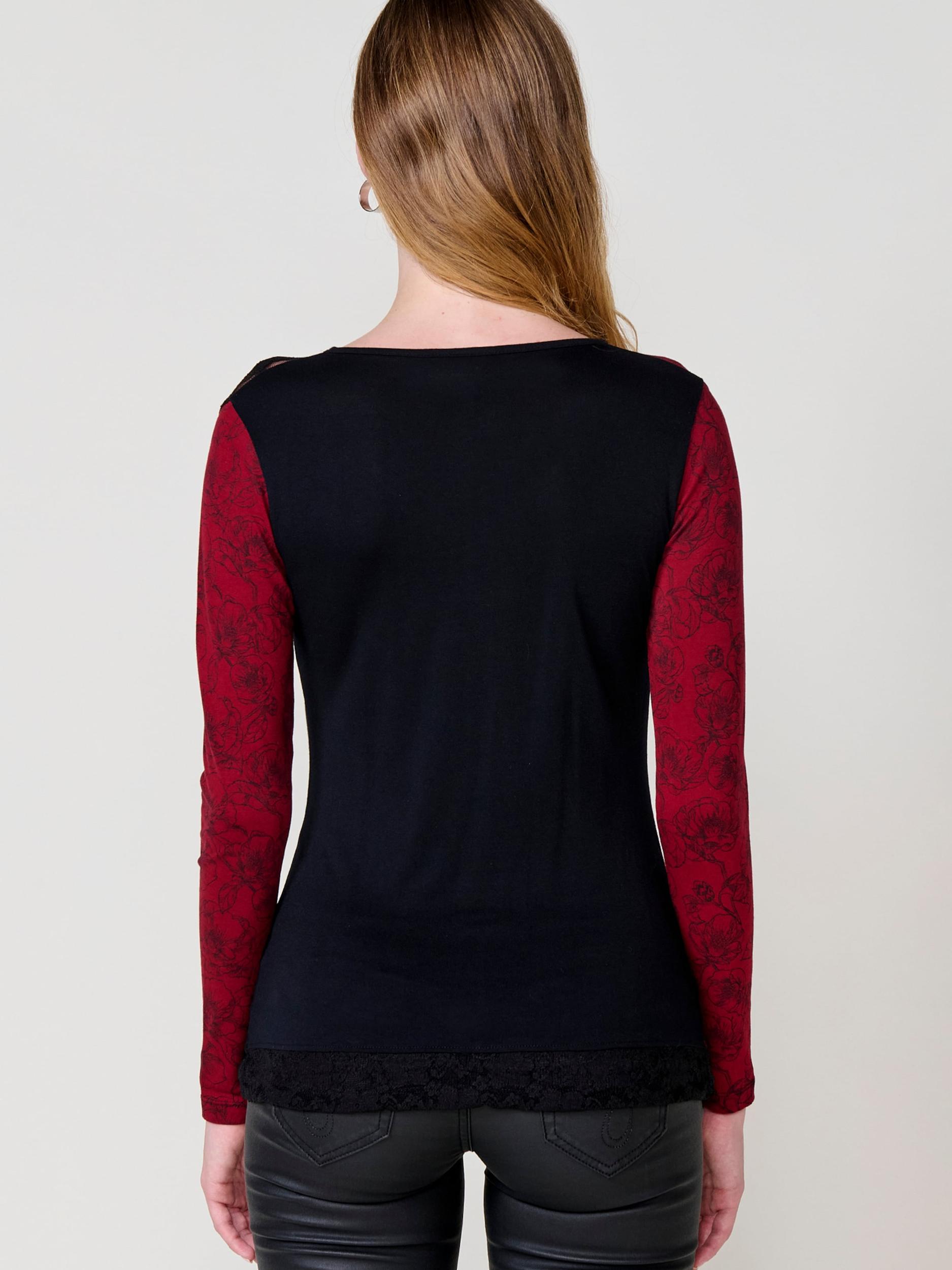 KOROSHI Majica temno rdeča / črna