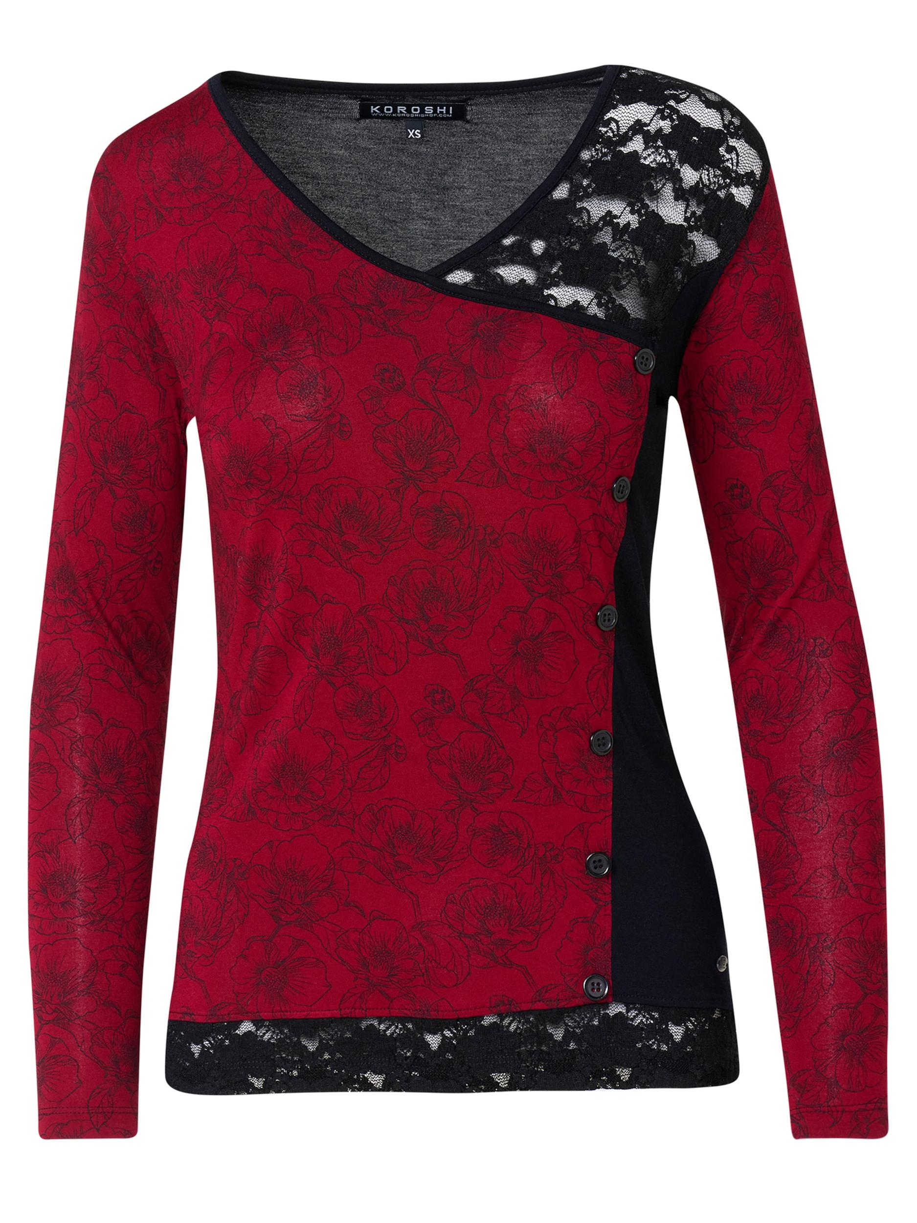 KOROSHI Majica temno rdeča / črna