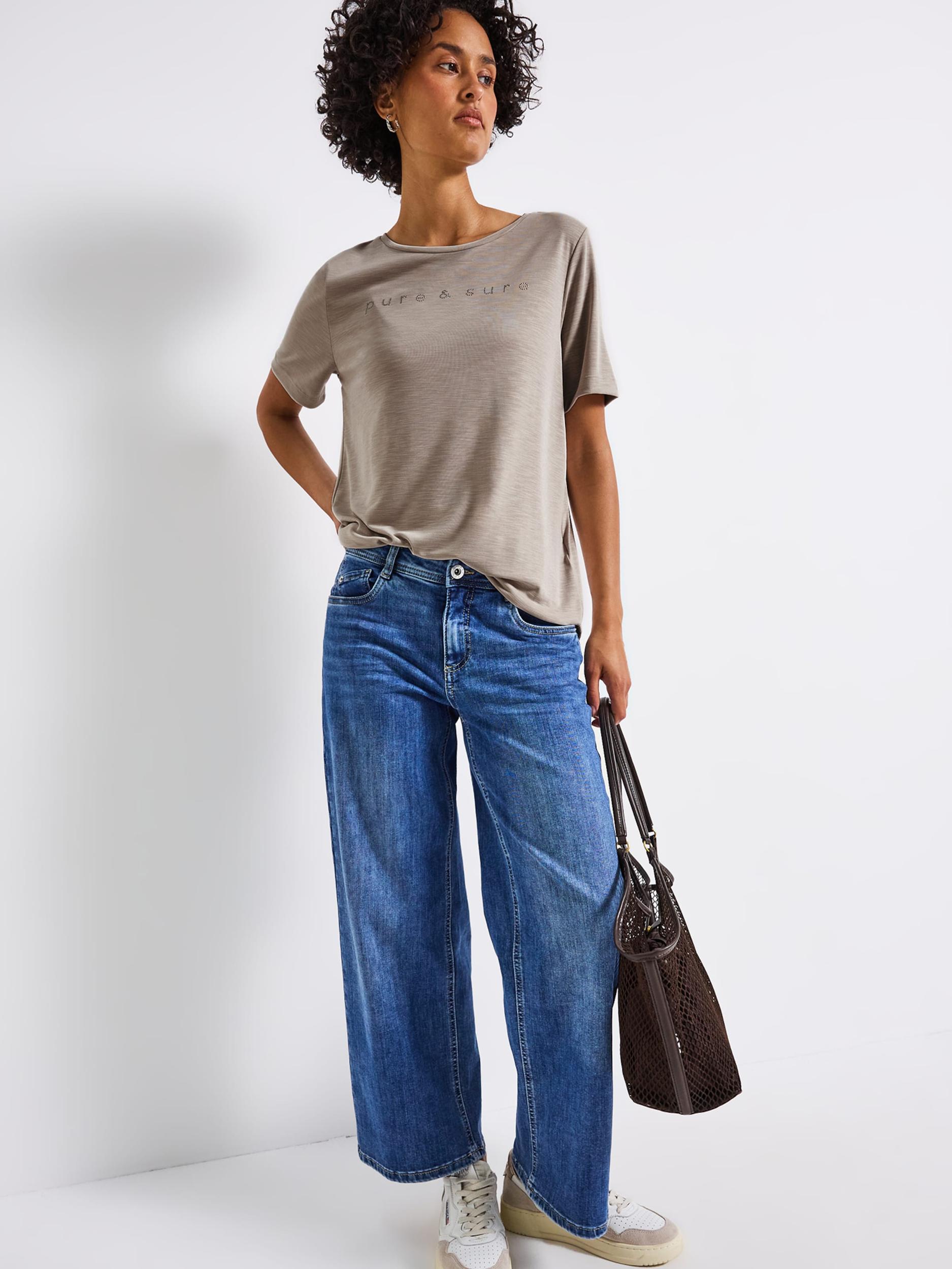 STREET ONE Majica bež / srebrna