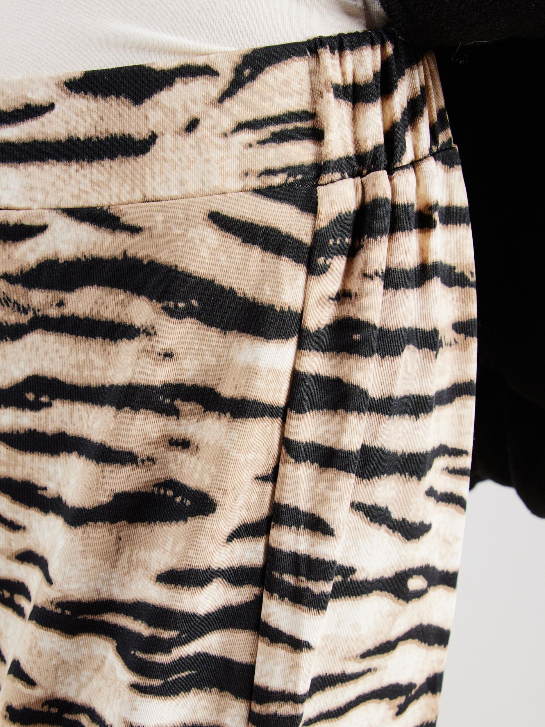 VILA Hlače 'VILEOA' kamela / ecru / črna