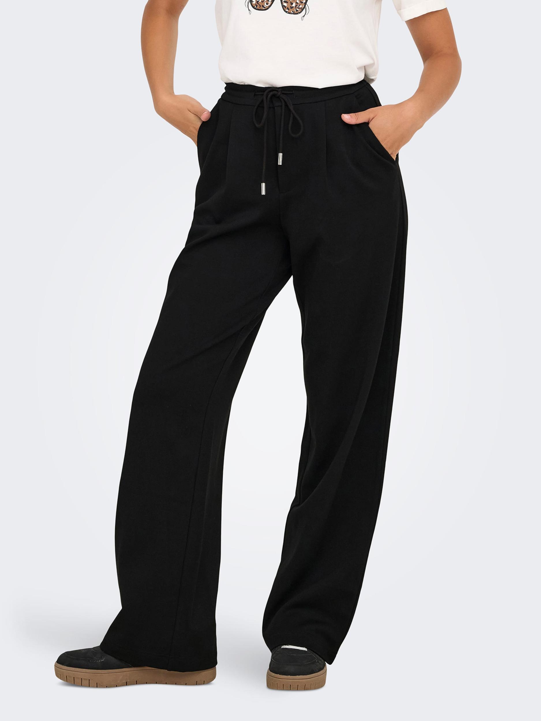 ONLY Hlače z naborki 'ONLJILL' črna