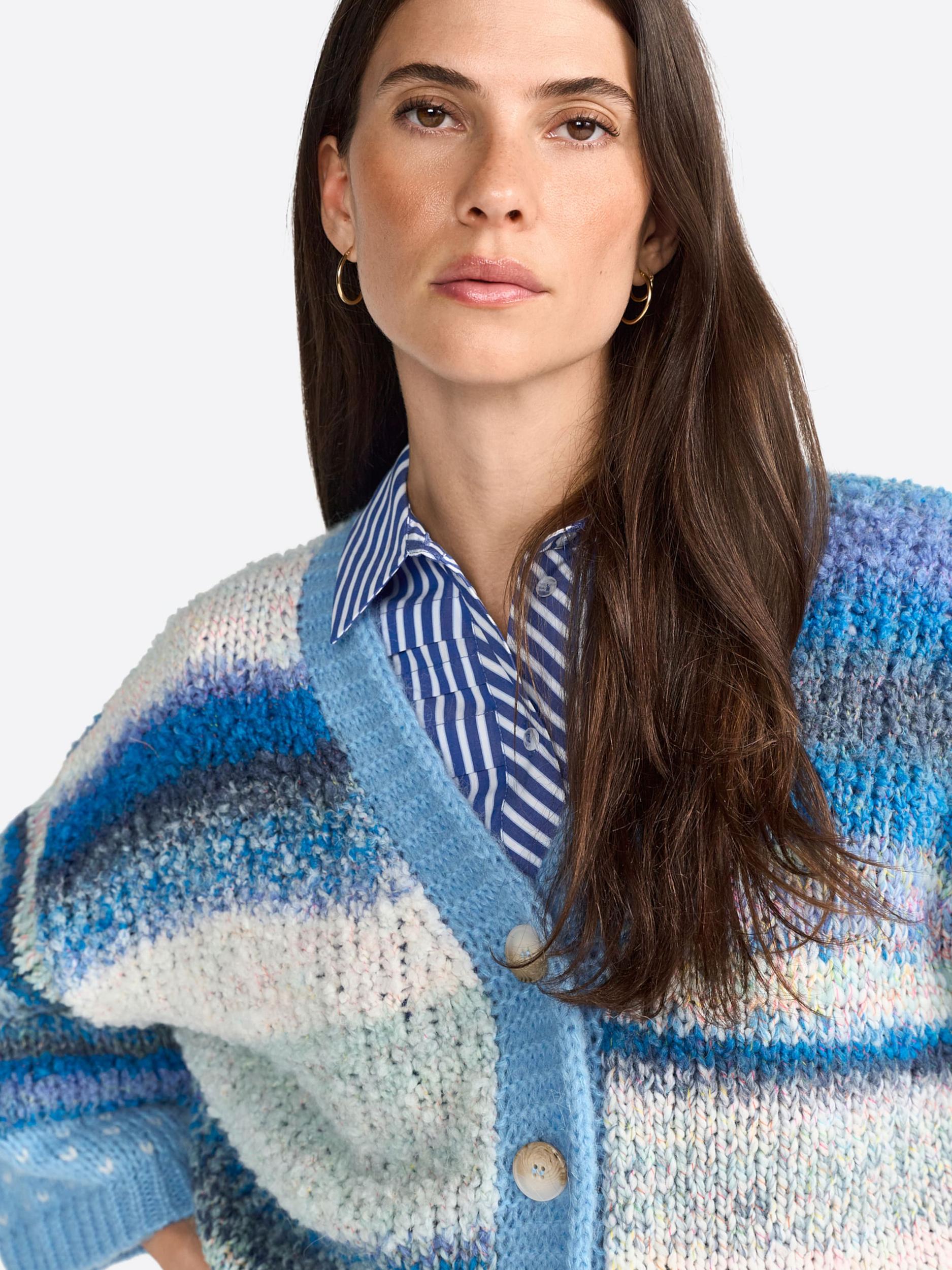 Rich & Royal Pletena jopa bež / modra / siva / bela