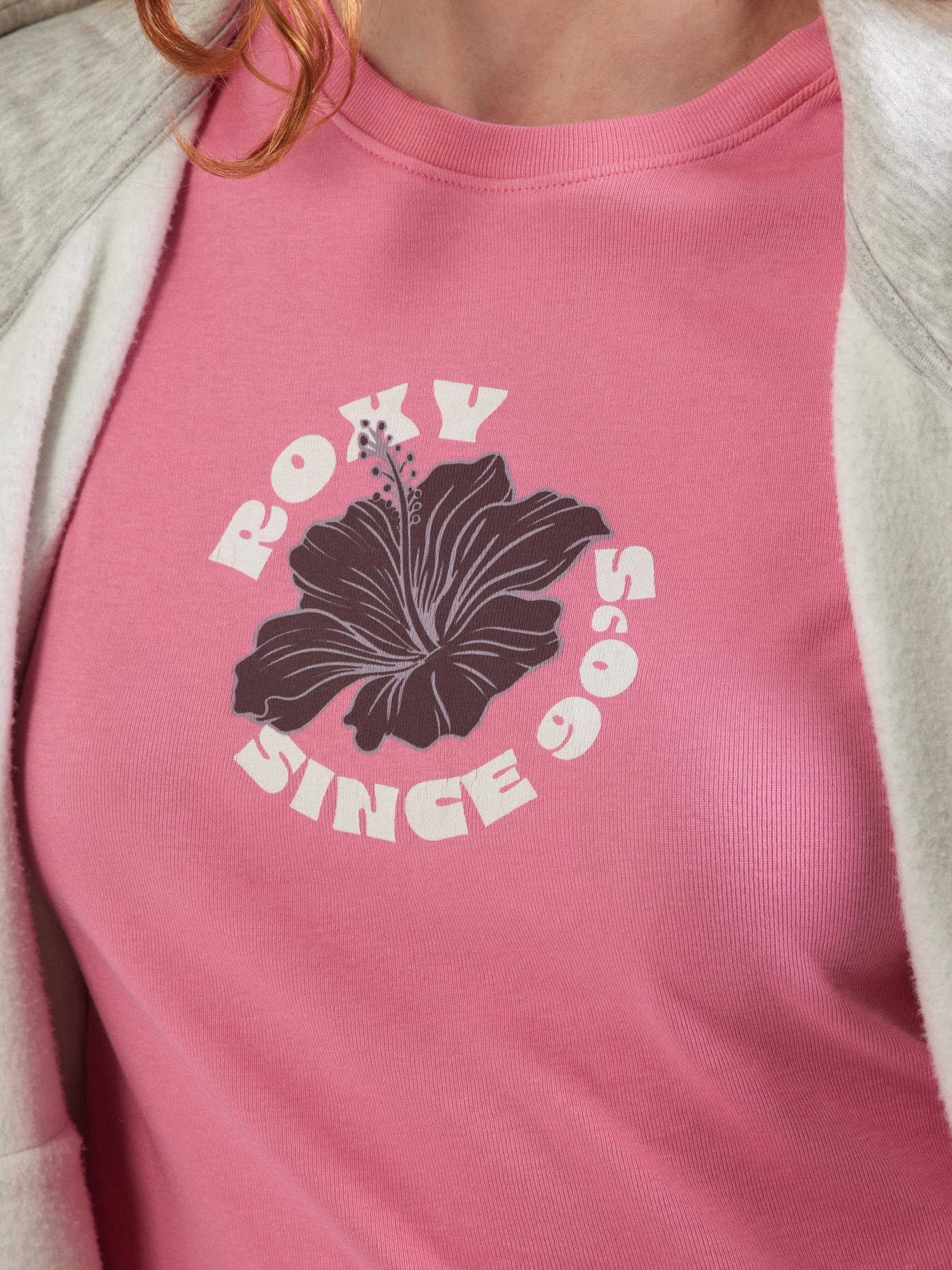 ROXY Majica 'BEACH LOVE' majnica / ciklama / svetlo roza / bela